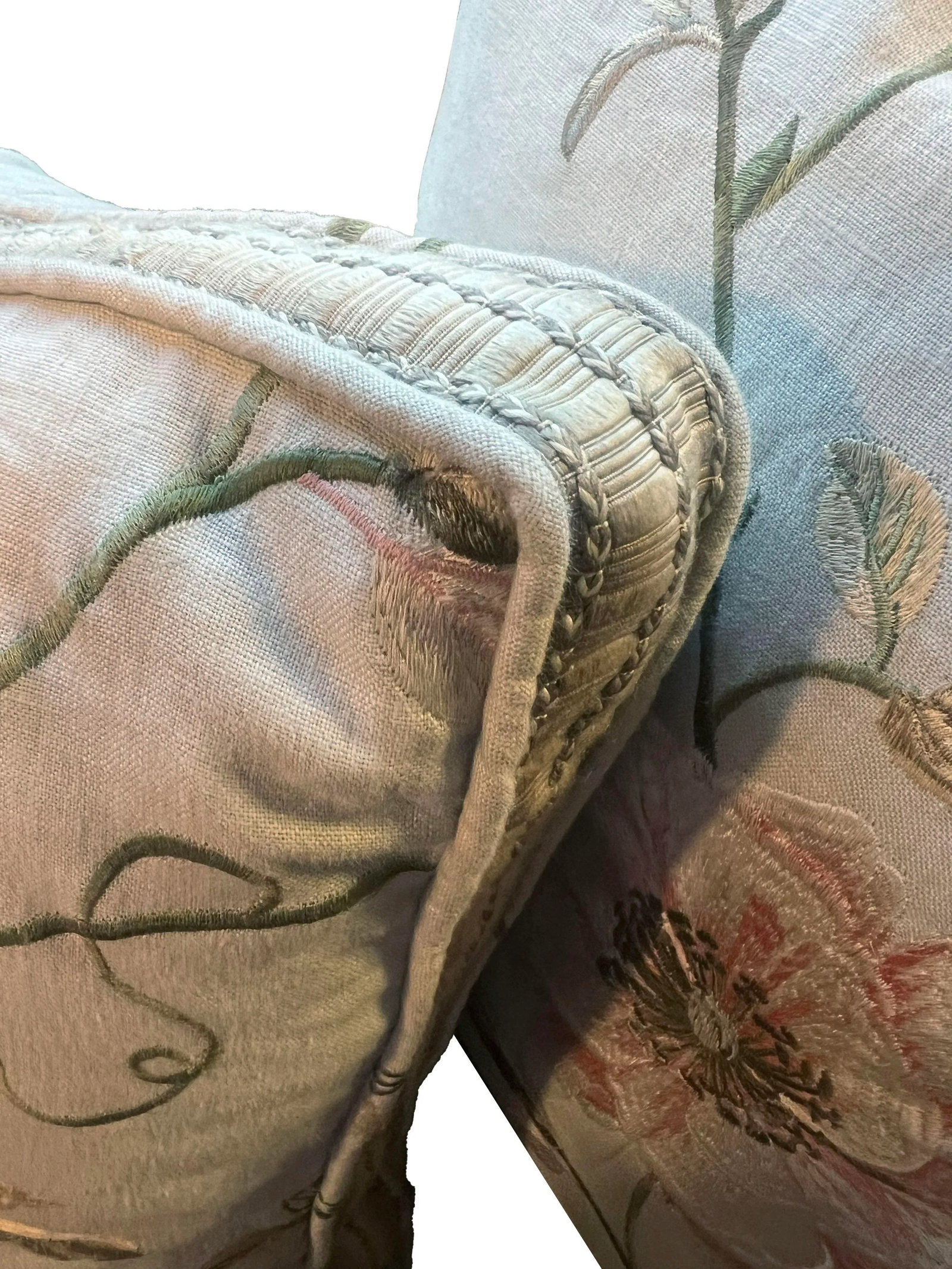 Pair of Crewel Work Embroidered Pillows - 6