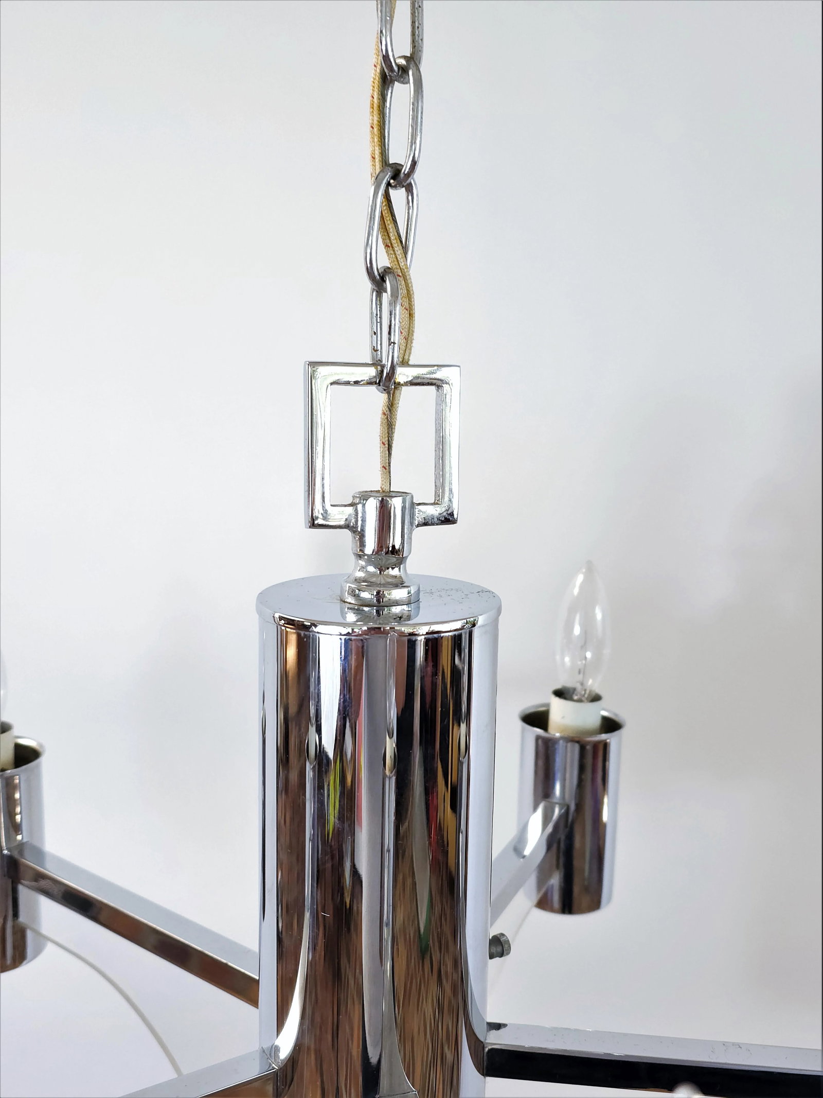 Vintage Mid-Centuy Chrome and Lucite Chandelier - 11