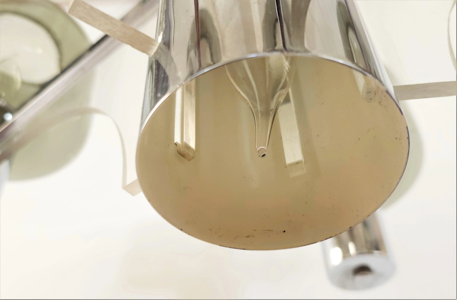 Vintage Mid-Centuy Chrome and Lucite Chandelier - 12