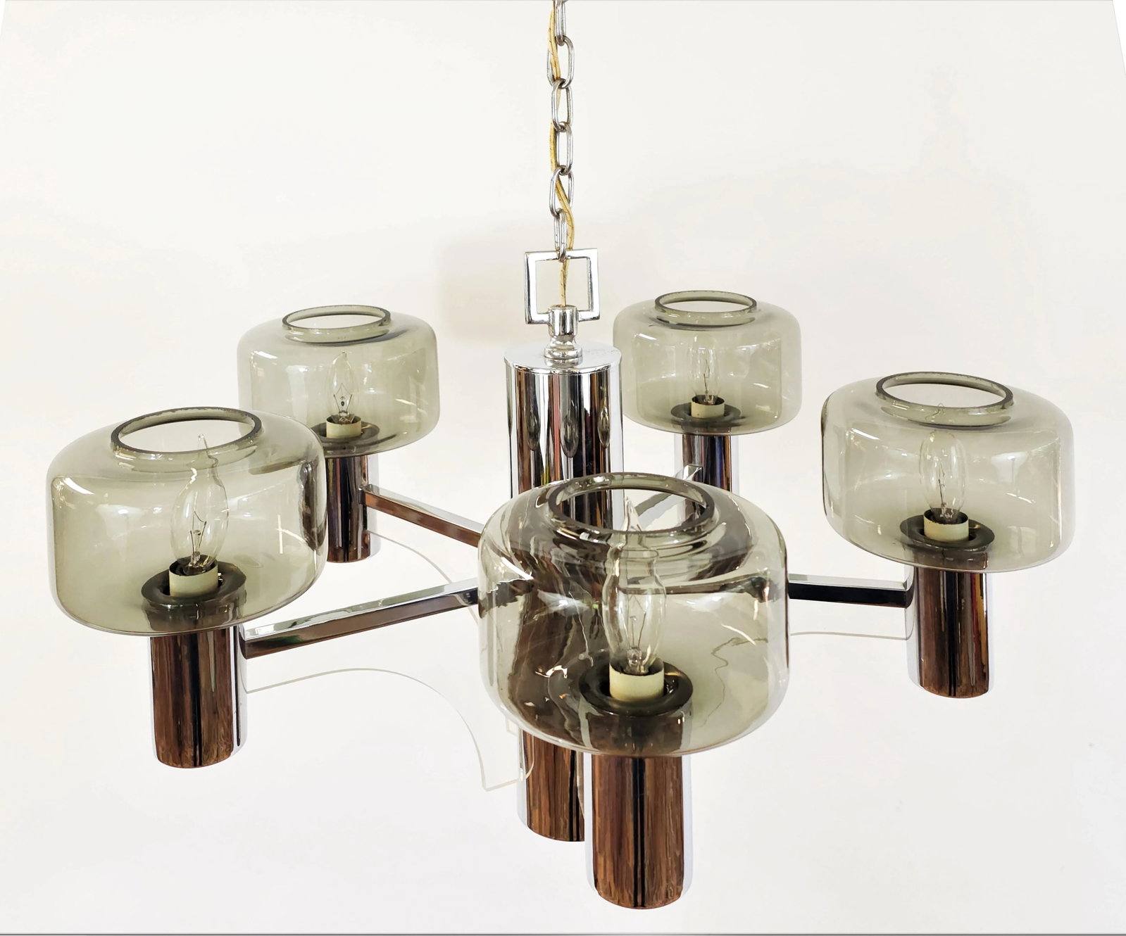 Vintage Mid-Centuy Chrome and Lucite Chandelier - 13