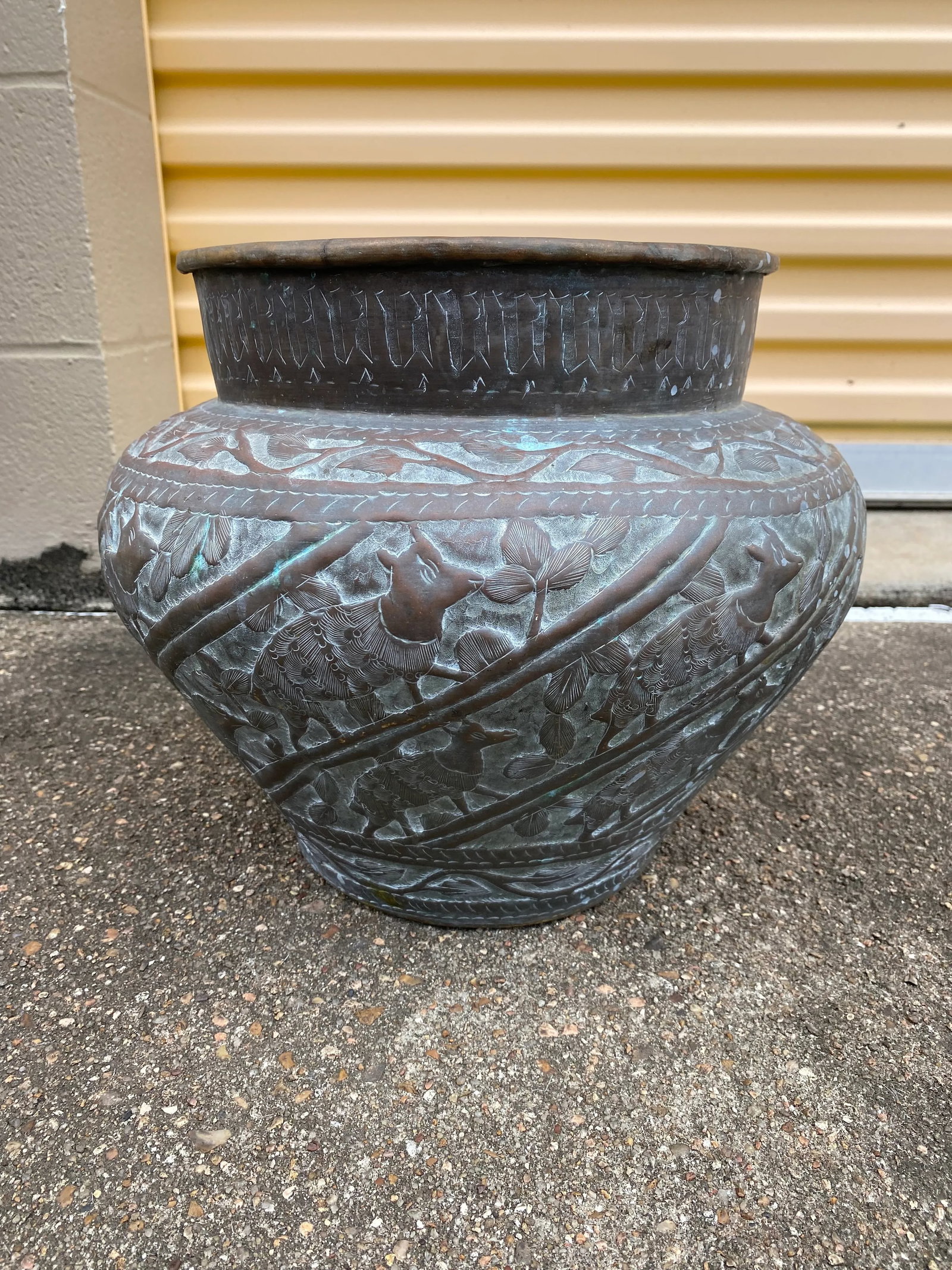 Late 19th Century Egyptian Revival Brass Pot Jardiniere - 9