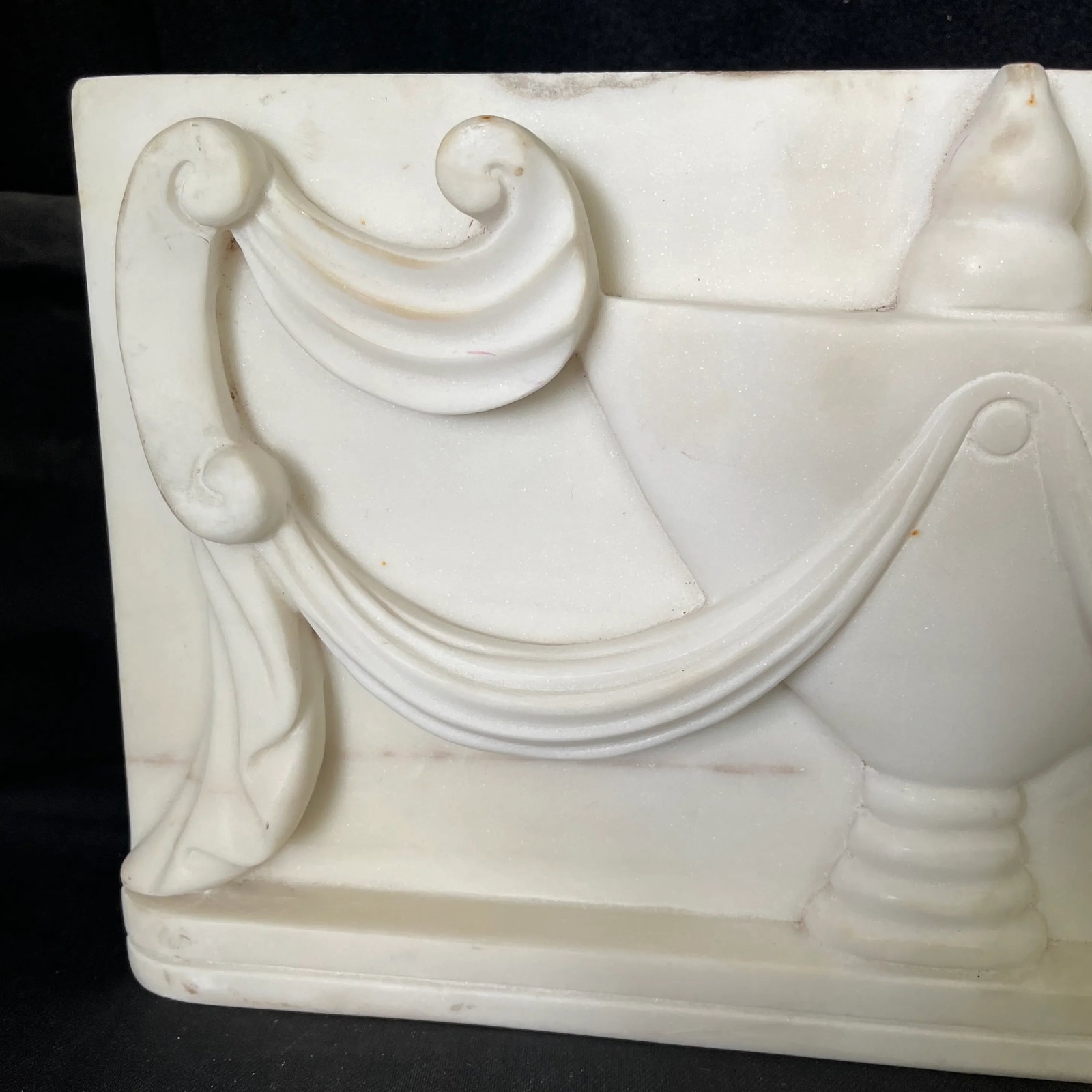 Late 19th Century Antique Classical Carved Marble Urn Plaque - 2