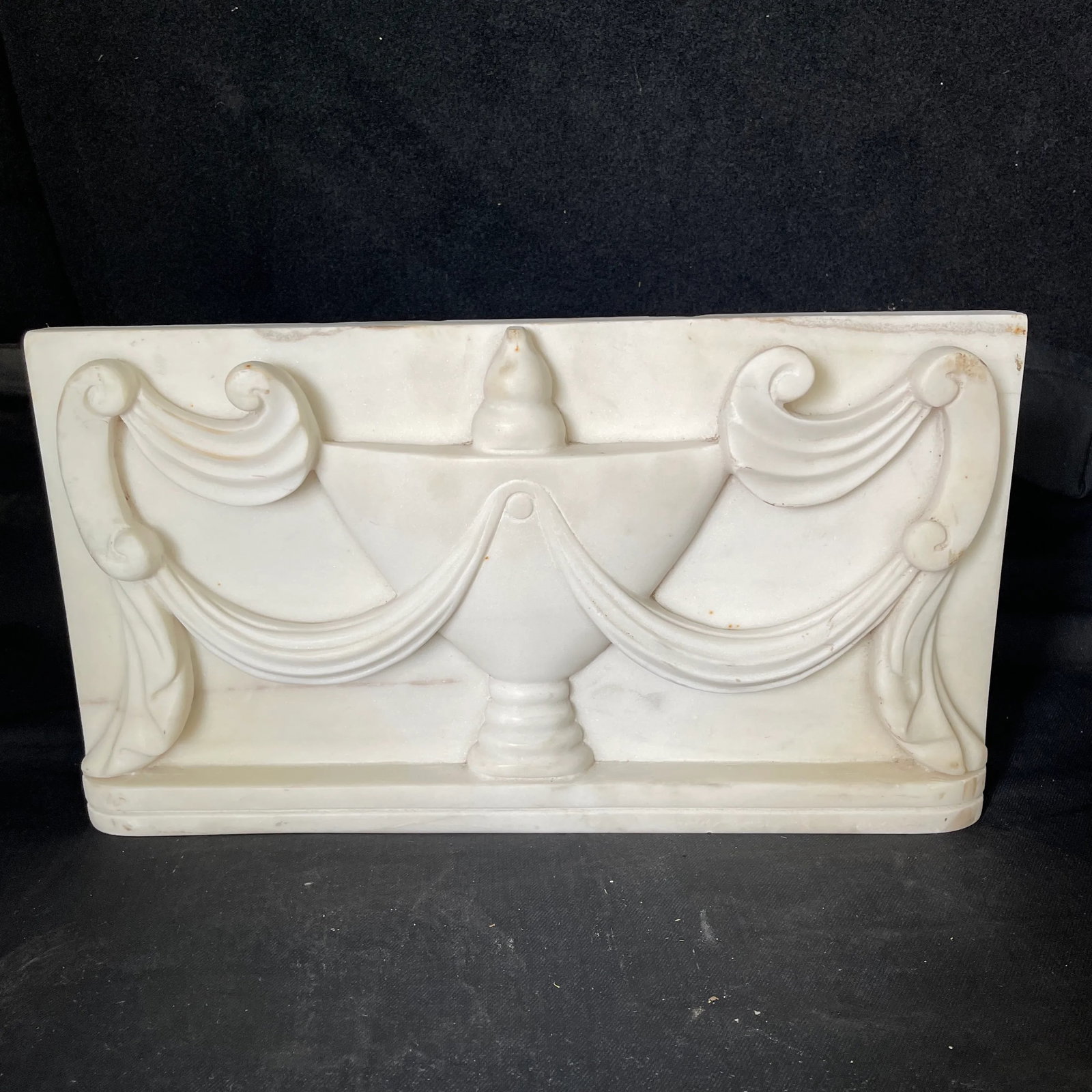 Late 19th Century Antique Classical Carved Marble Urn Plaque - 4