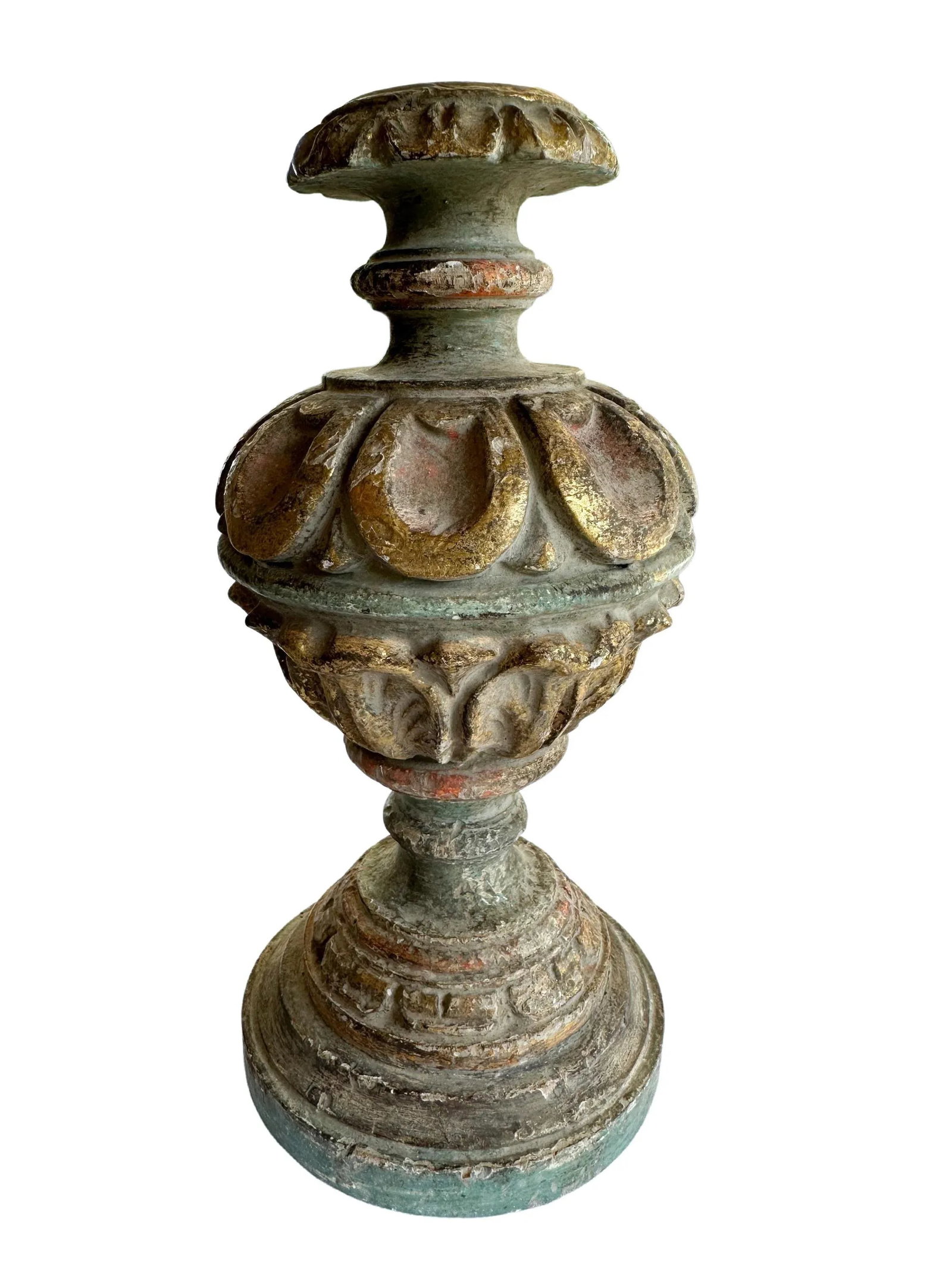 Early 19th Century Italian Carved Wood Candlesticks- a Pair - 2