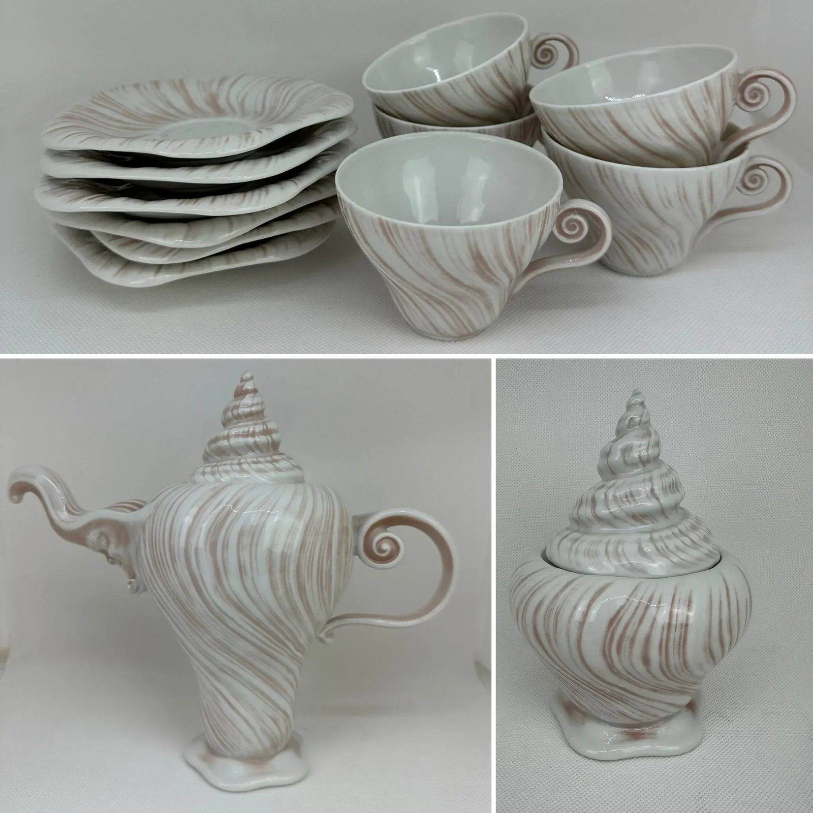 1970s Royal Copenhagen Arje Griegst Rosa Konkylie Triton Coffee Pot - 12