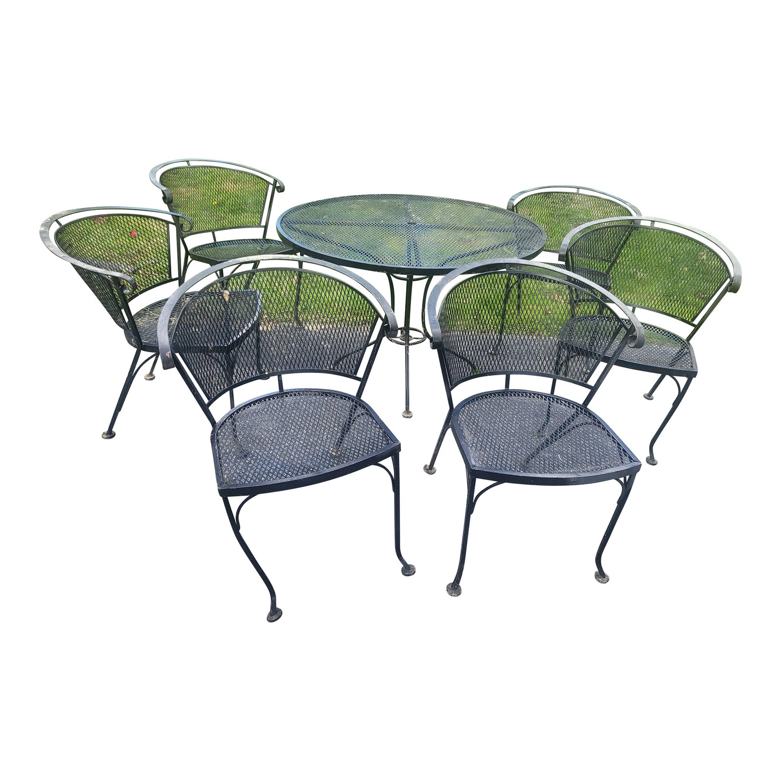 Mid 20th Century Wrought Iron Mid Century Style Table & 6 Chairs (1 of 5)