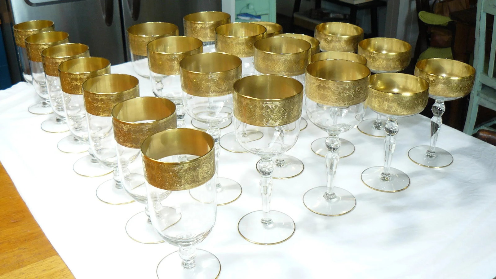 Early 20th Century Goldenrod by Glastonbury-Lotus Stemware- 22 Pieces - 7