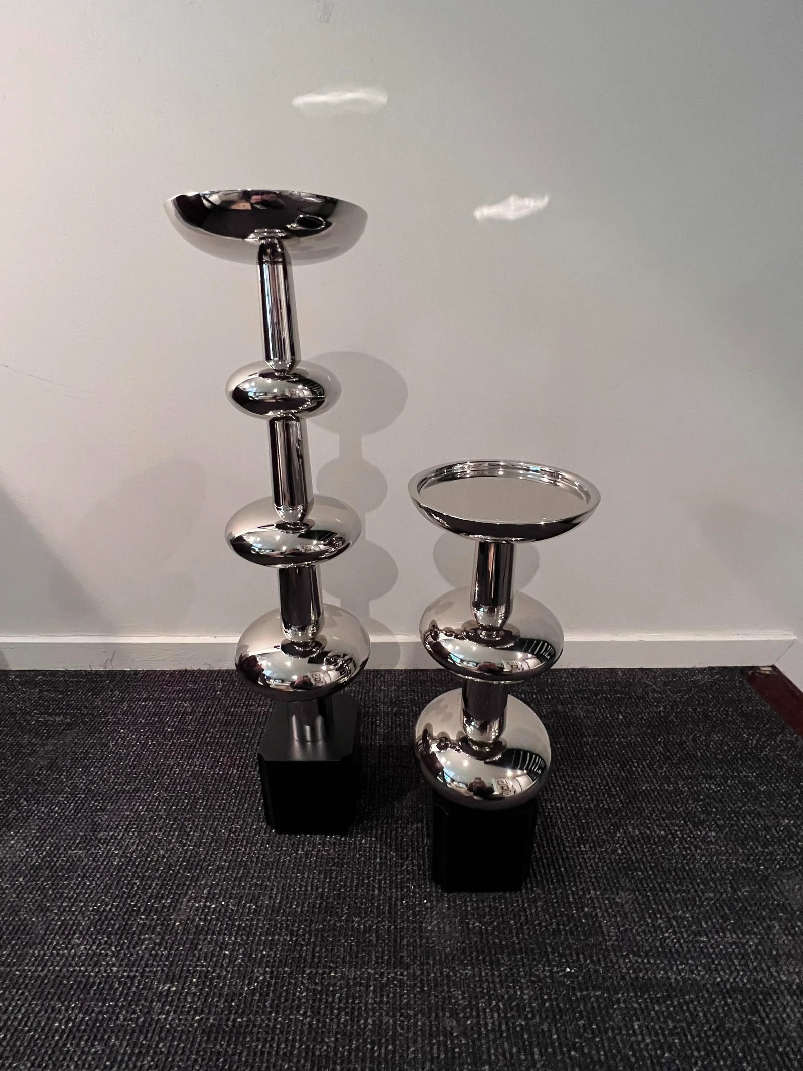 Pair of Contemporary Global Views Deco Influenced Candle Holders - 2