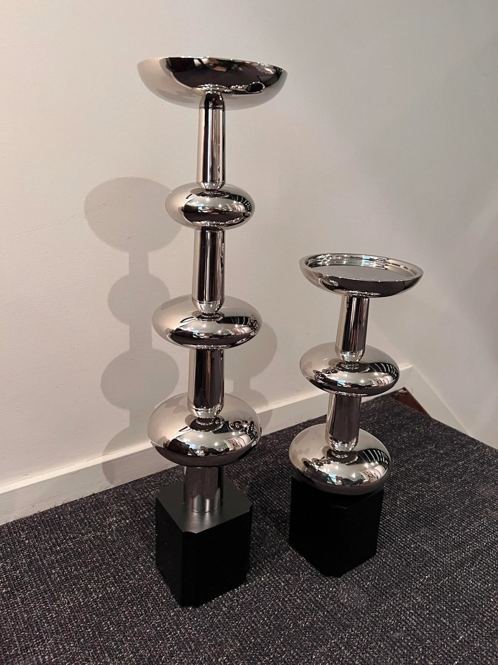 Pair of Contemporary Global Views Deco Influenced Candle Holders - 3