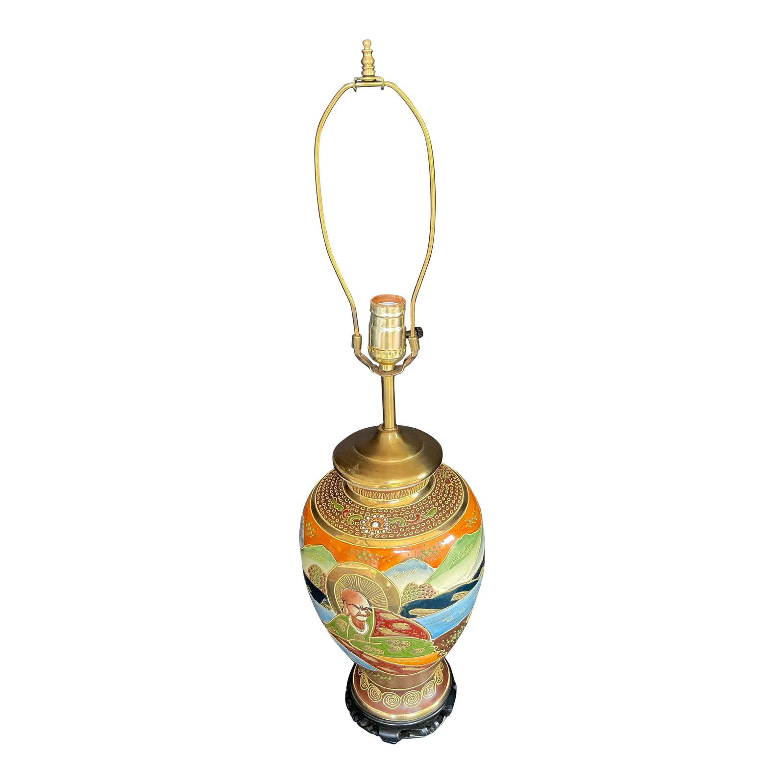 Vintage Satsuma Vase Converted Into a Lamp: Vintage Satsuma vase converted into a lamp in good estate condition. It is in working condition. The vase measures 12 1/8" high. Condition: Alterations: Original Condition Unaltered Imperfections: