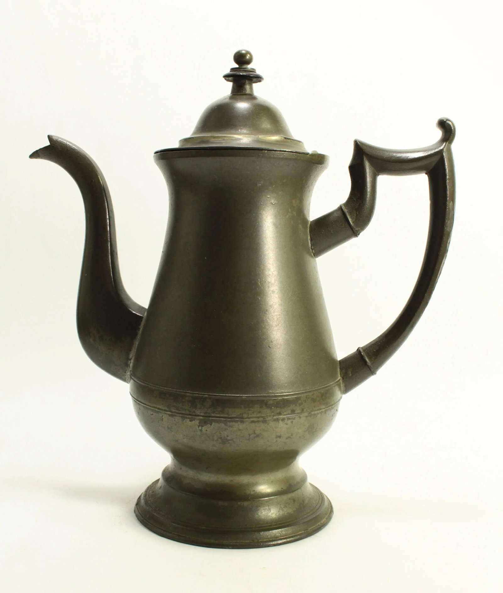 Circa 1830 American Pewter Coffeepot Tea Pot Boardman & Co New York, Marked - 3