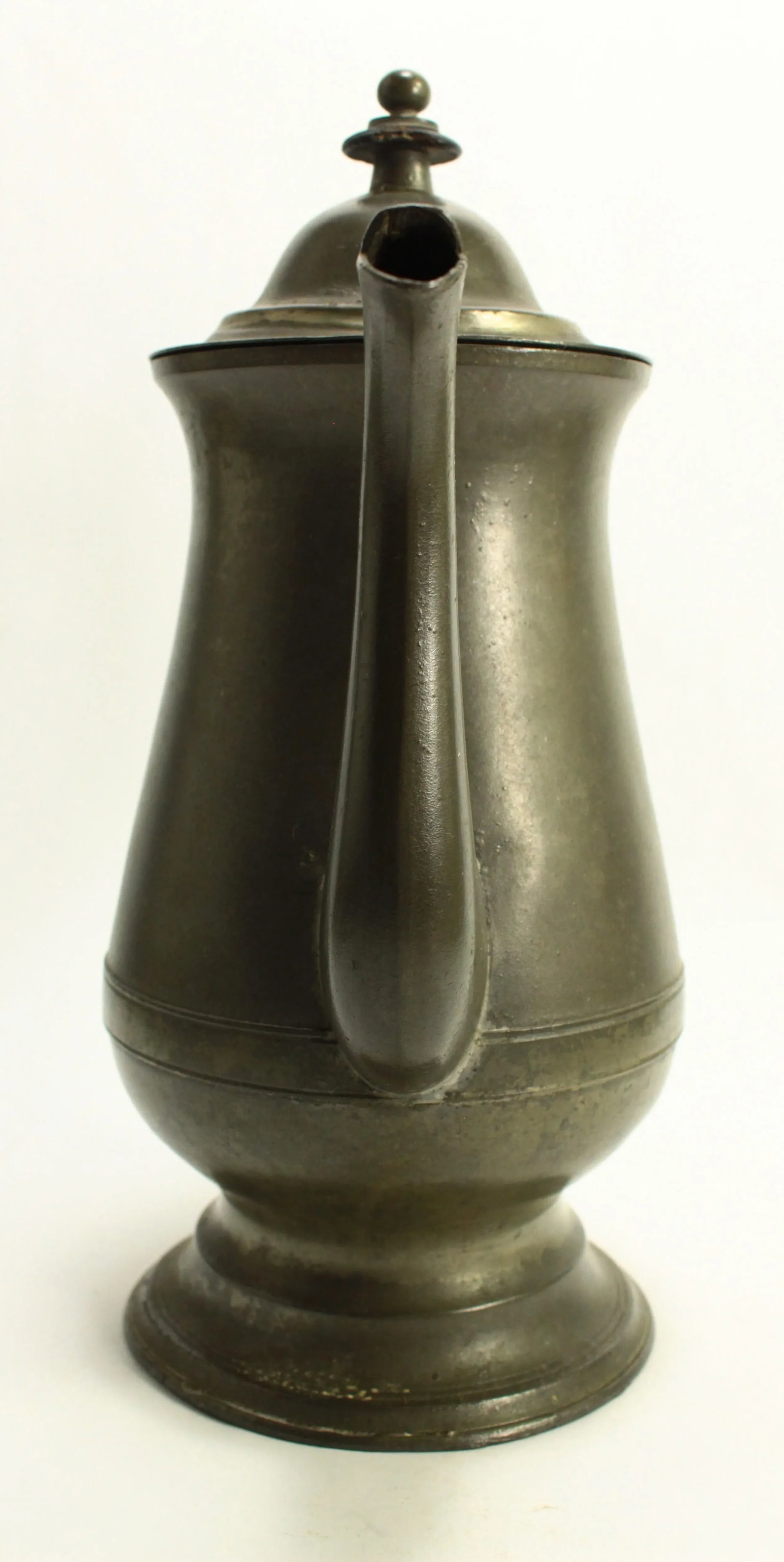 Circa 1830 American Pewter Coffeepot Tea Pot Boardman & Co New York, Marked - 5