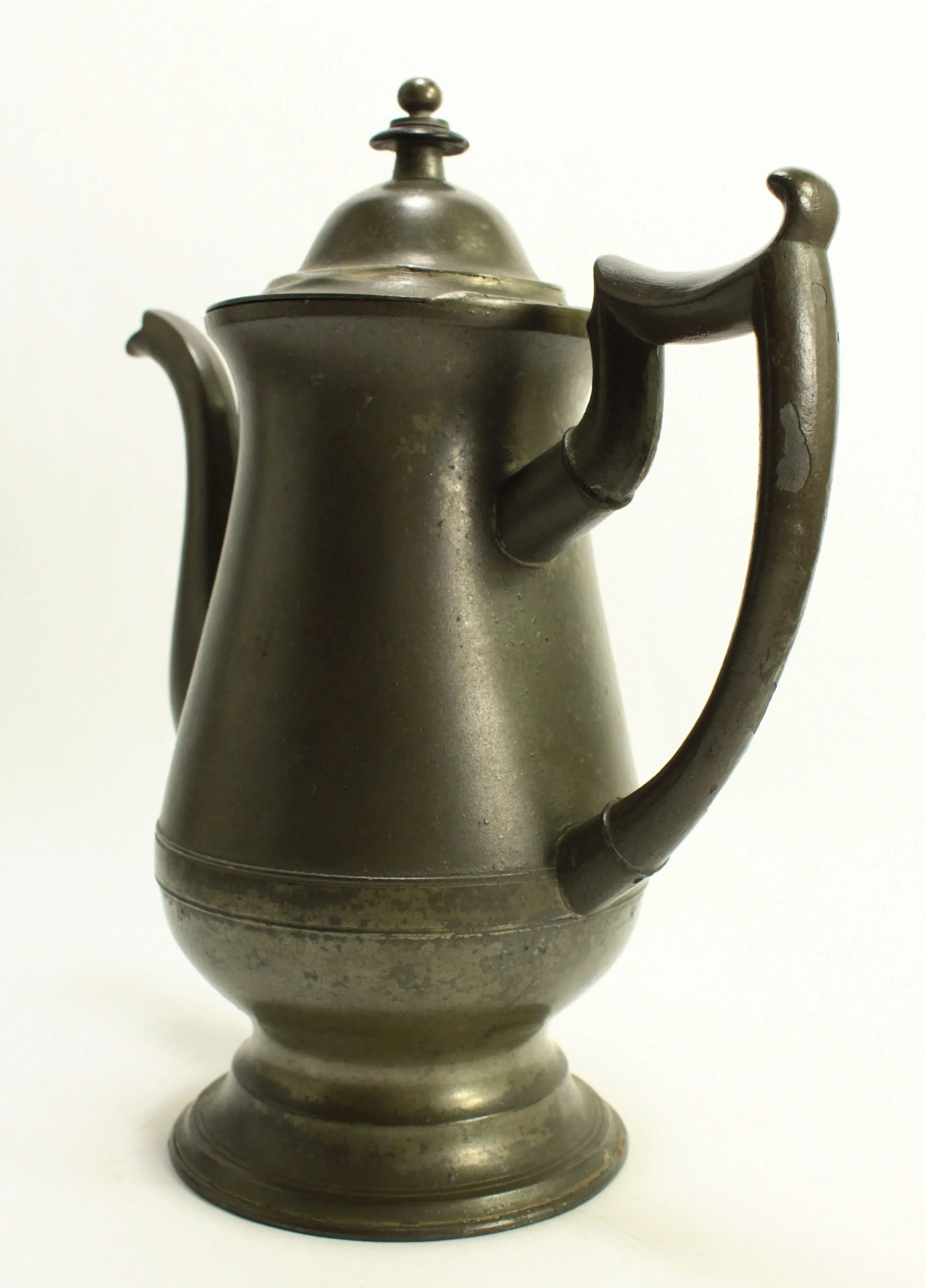 Circa 1830 American Pewter Coffeepot Tea Pot Boardman & Co New York, Marked - 6