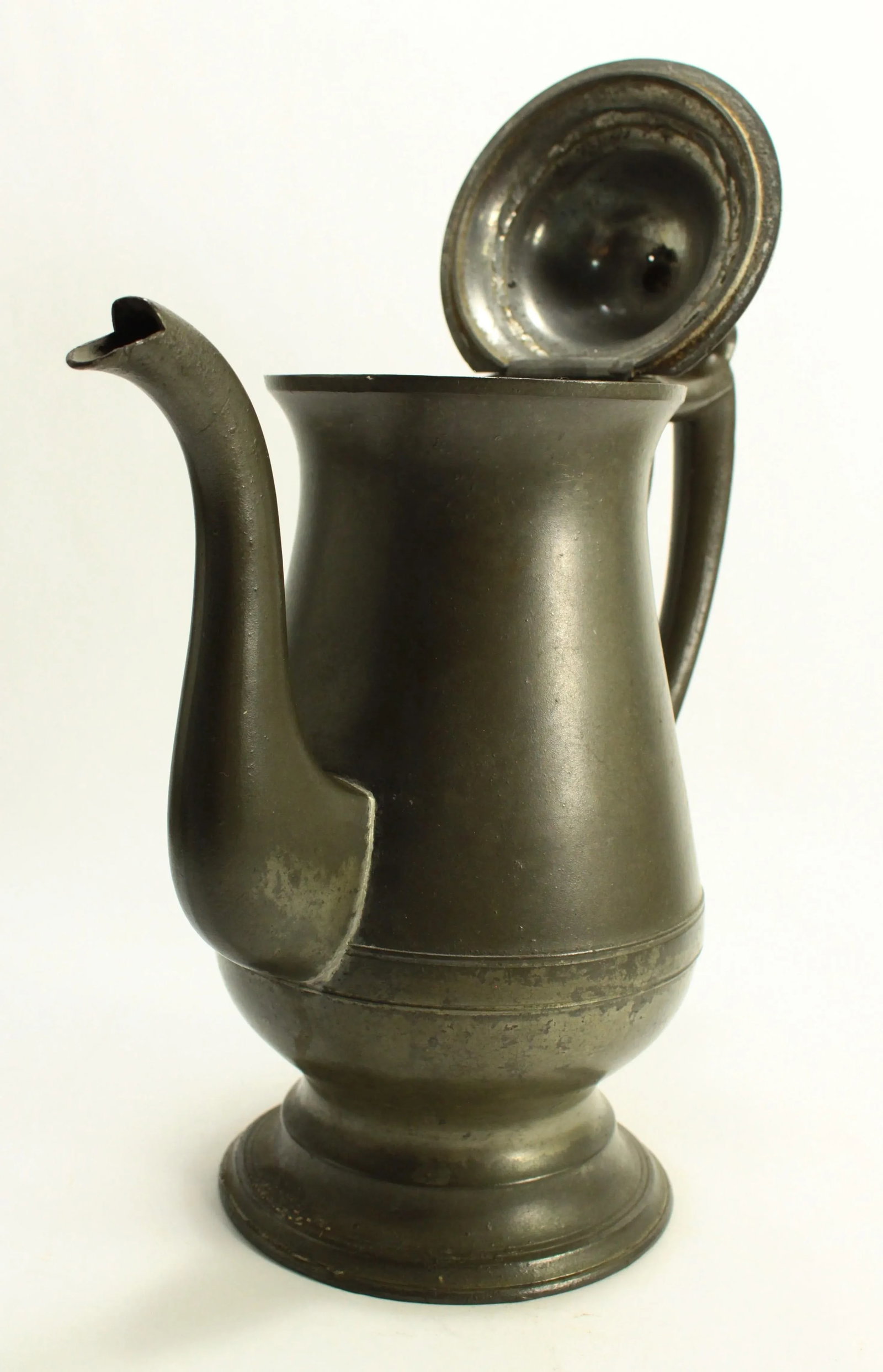Circa 1830 American Pewter Coffeepot Tea Pot Boardman & Co New York, Marked - 7