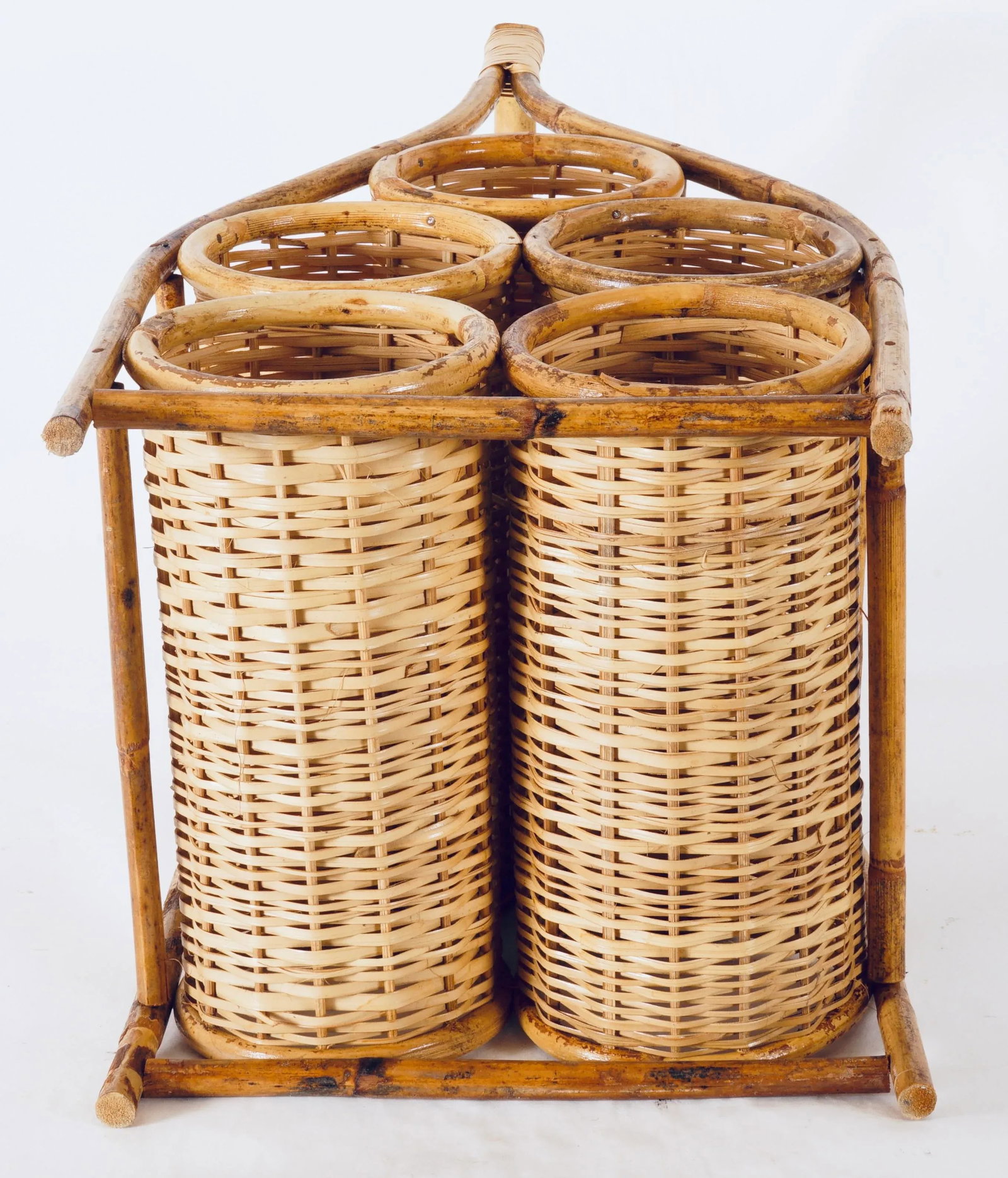 Mid 20th Century Rattan & Bamboo Wine Rack - 10