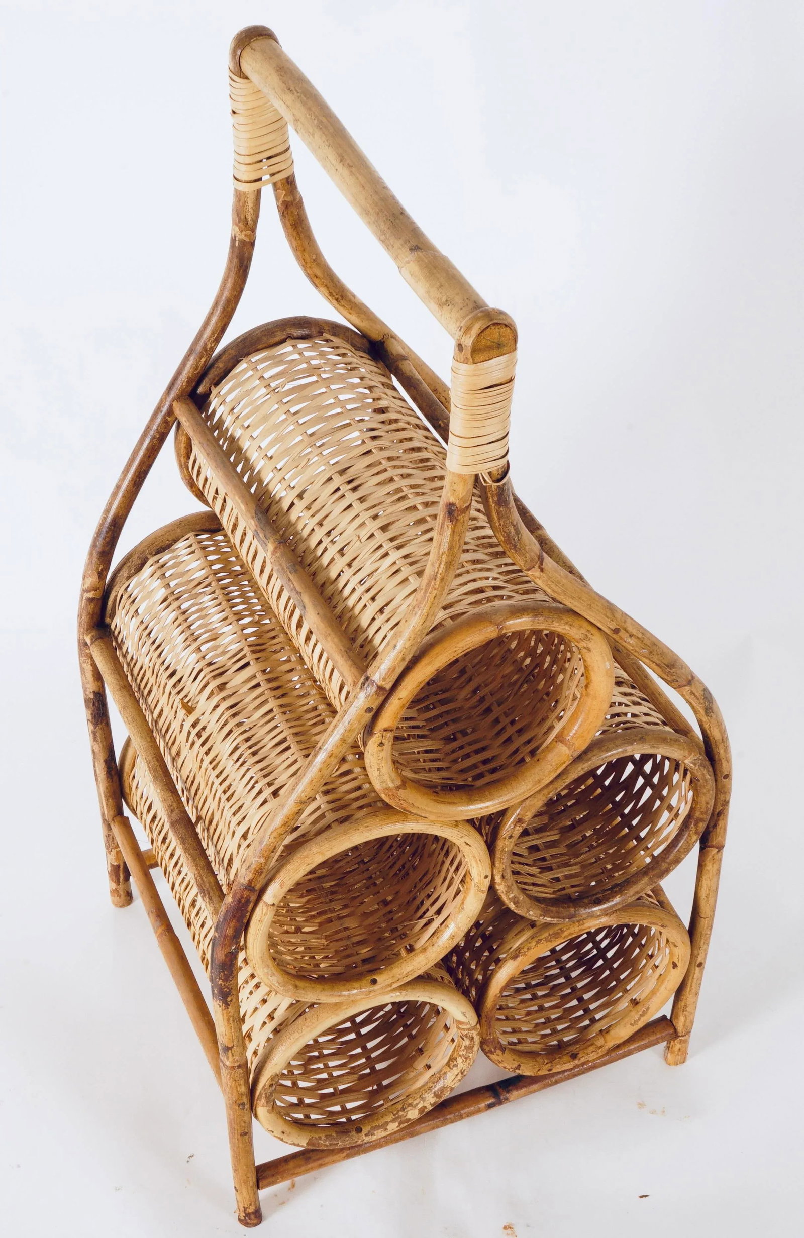 Mid 20th Century Rattan & Bamboo Wine Rack - 11