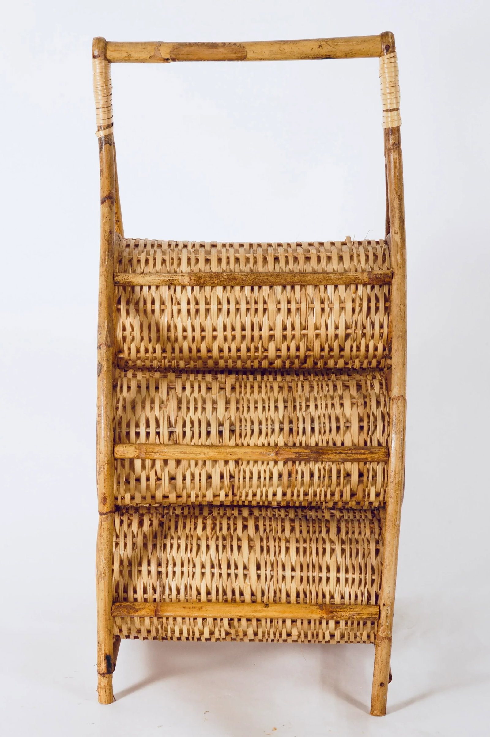 Mid 20th Century Rattan & Bamboo Wine Rack - 3