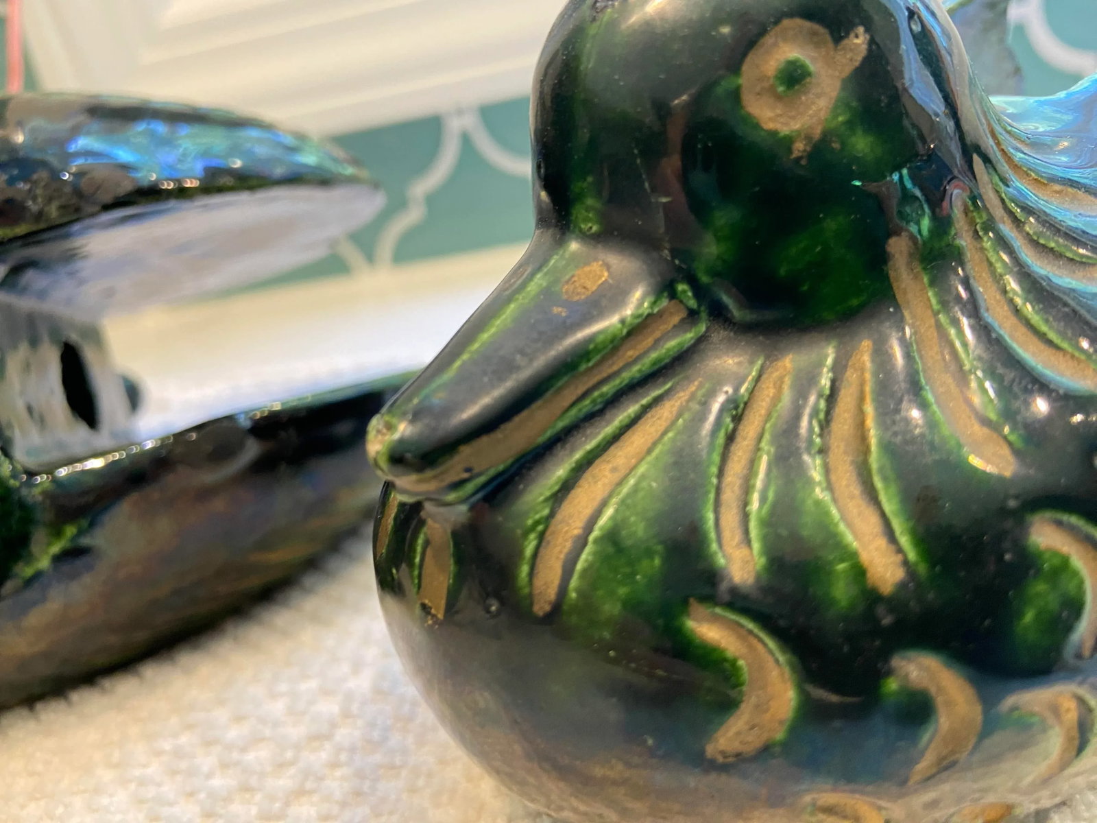 Mid 20th Century Japanese Mandarin Duck Screen Holders - a Pair - 10