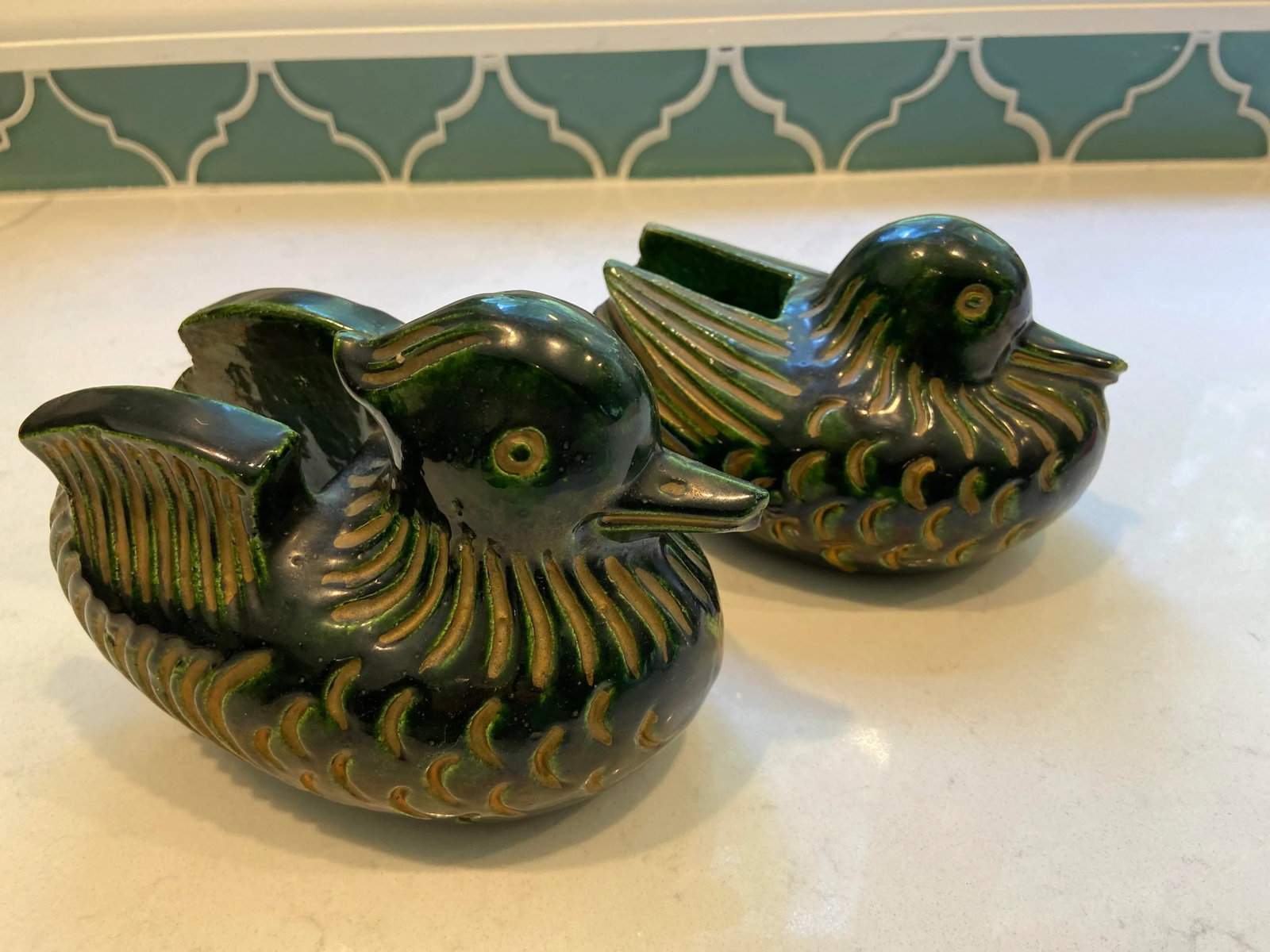 Mid 20th Century Japanese Mandarin Duck Screen Holders - a Pair - 13