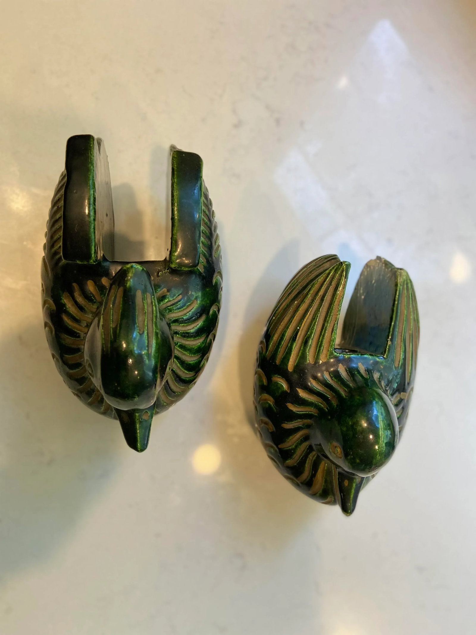 Mid 20th Century Japanese Mandarin Duck Screen Holders - a Pair - 3