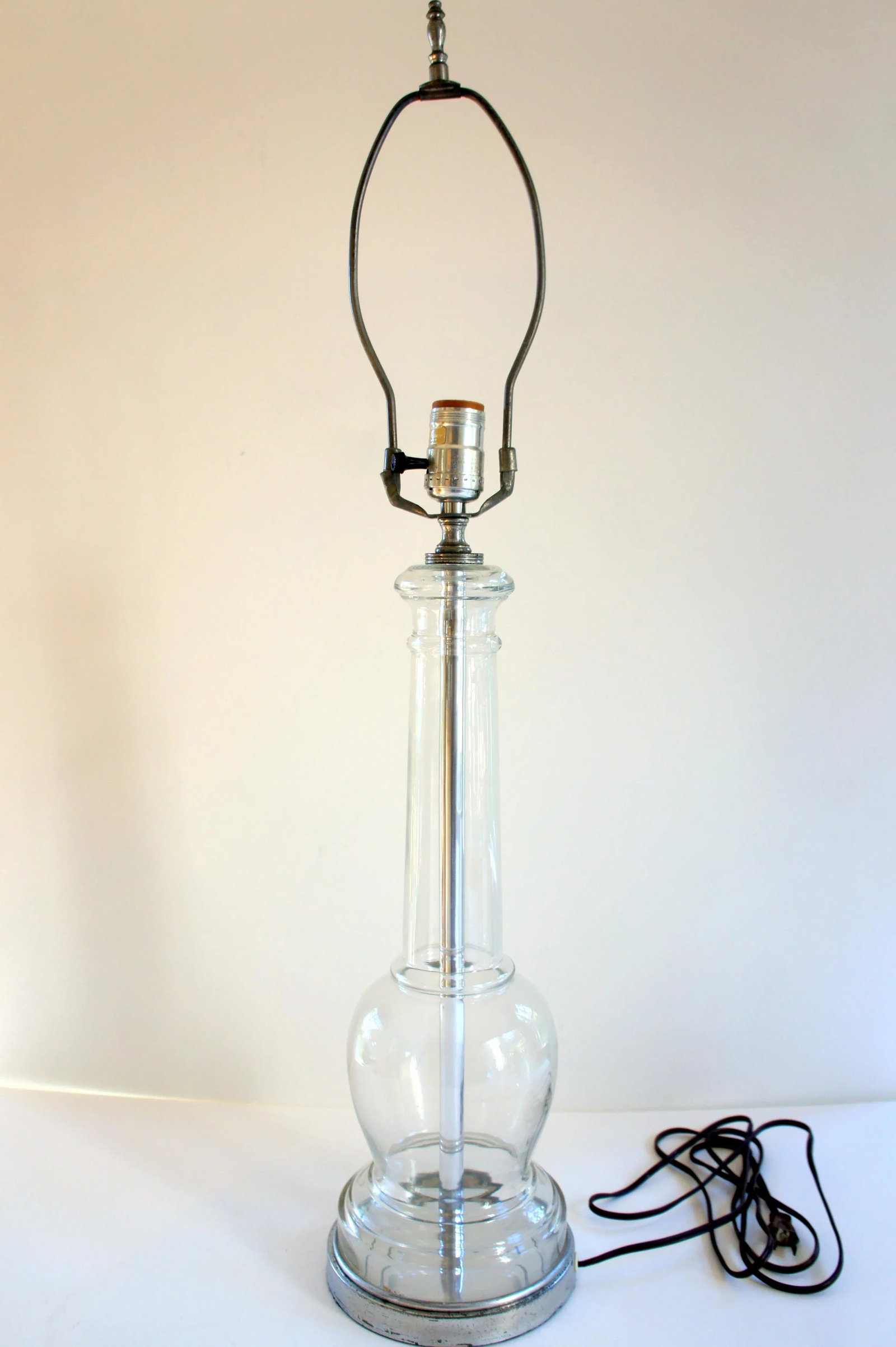 Warren Kessler Glass and Chrome Baluster Table Lamp - 2