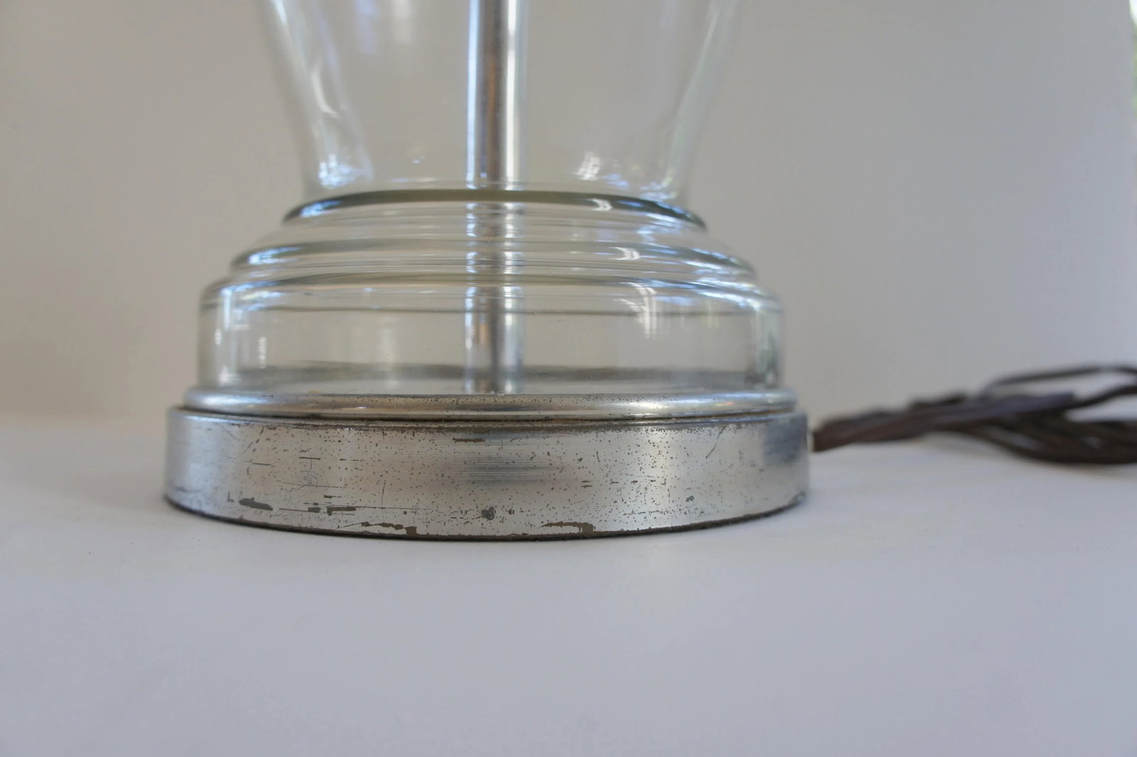 Warren Kessler Glass and Chrome Baluster Table Lamp - 3