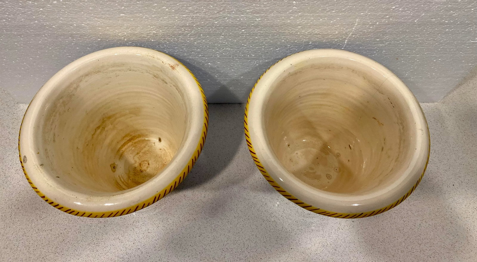 1970s Hand Painted Italian Red Ware Cache Pots- Set of 2 - 3