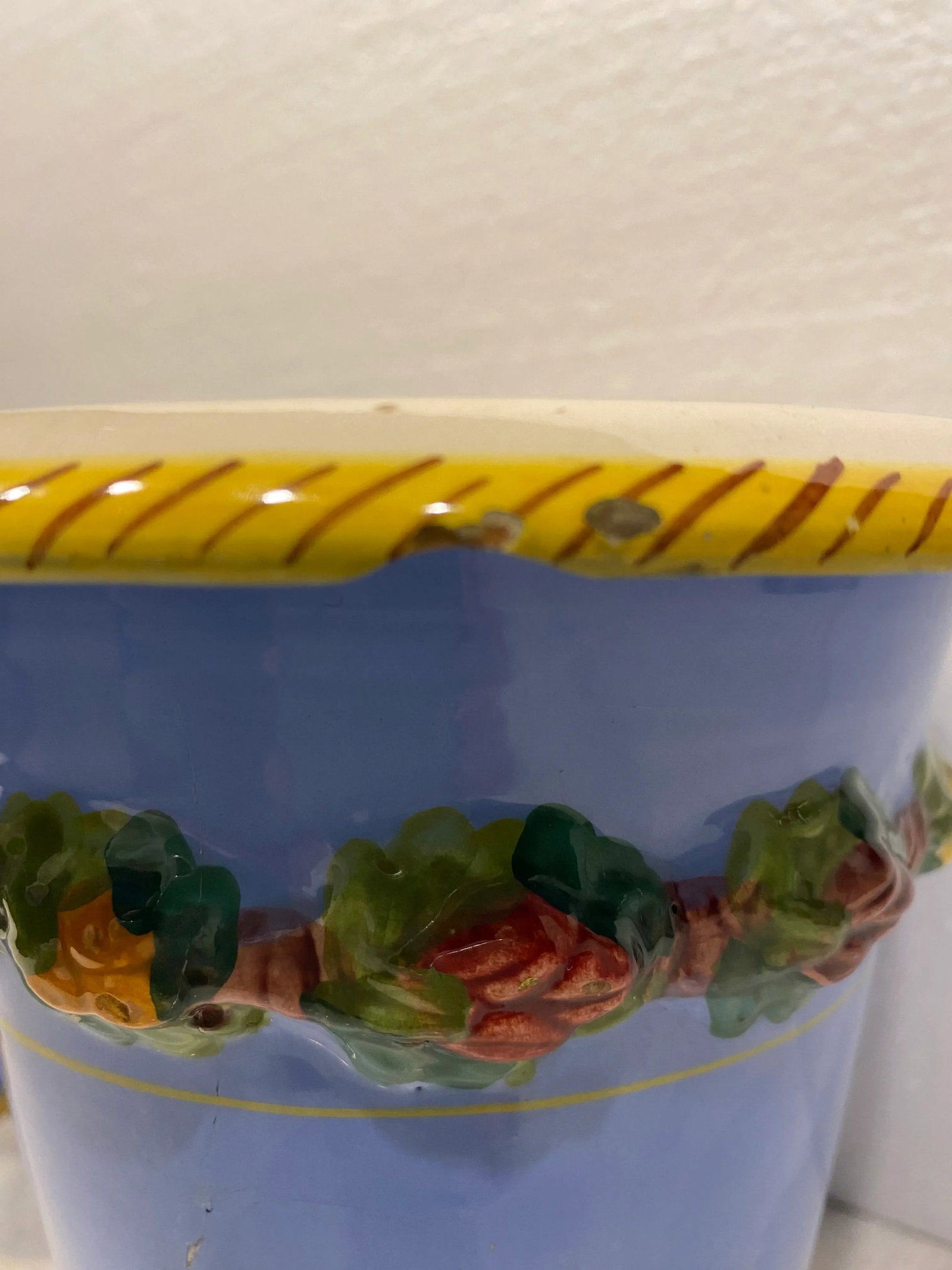 1970s Hand Painted Italian Red Ware Cache Pots- Set of 2 - 8