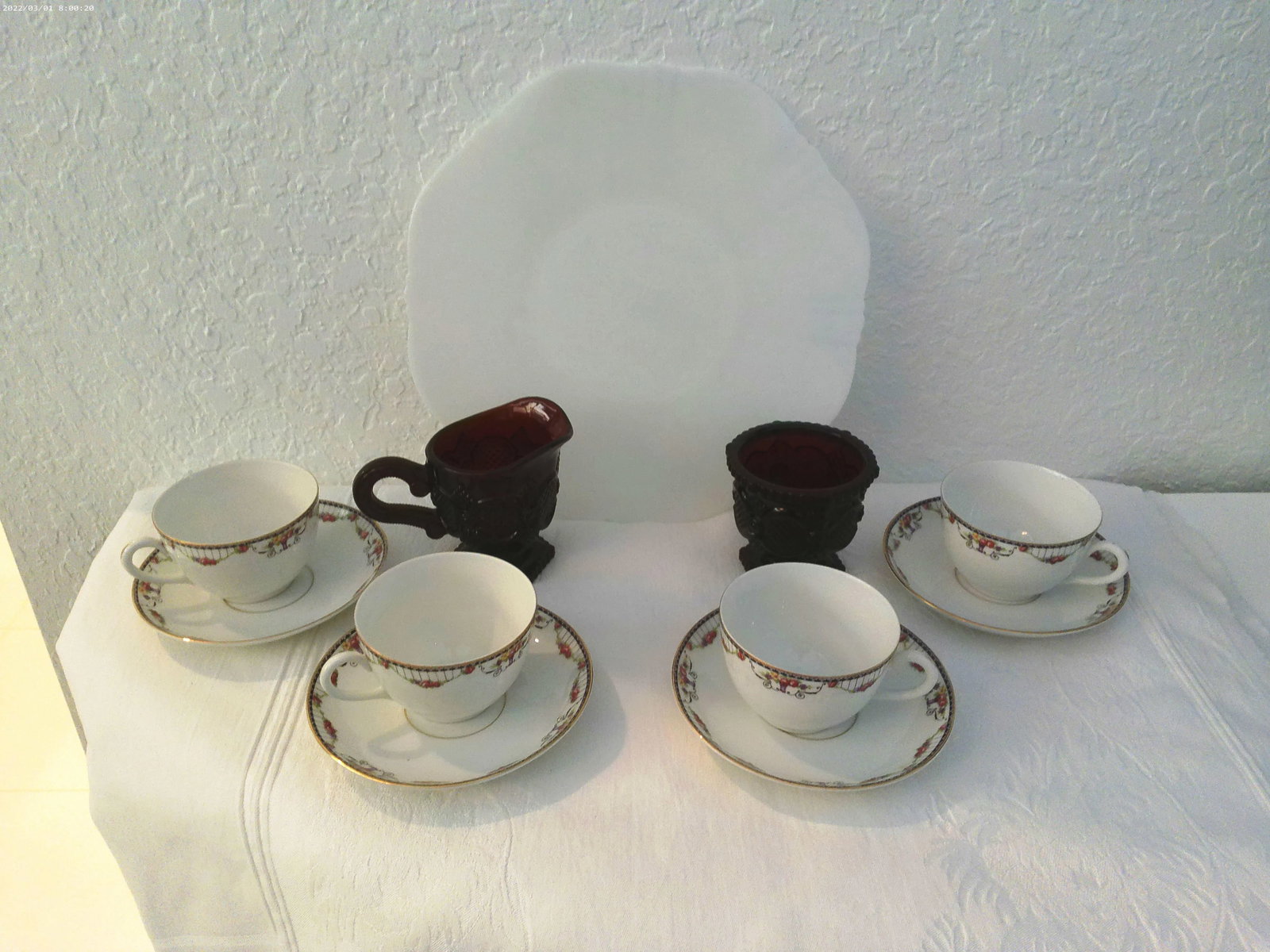 Vintage Rose Floral Breakfast/Dessert Set, 11 Pcs - 11
