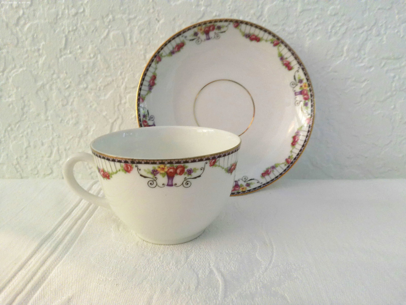 Vintage Rose Floral Breakfast/Dessert Set, 11 Pcs - 7