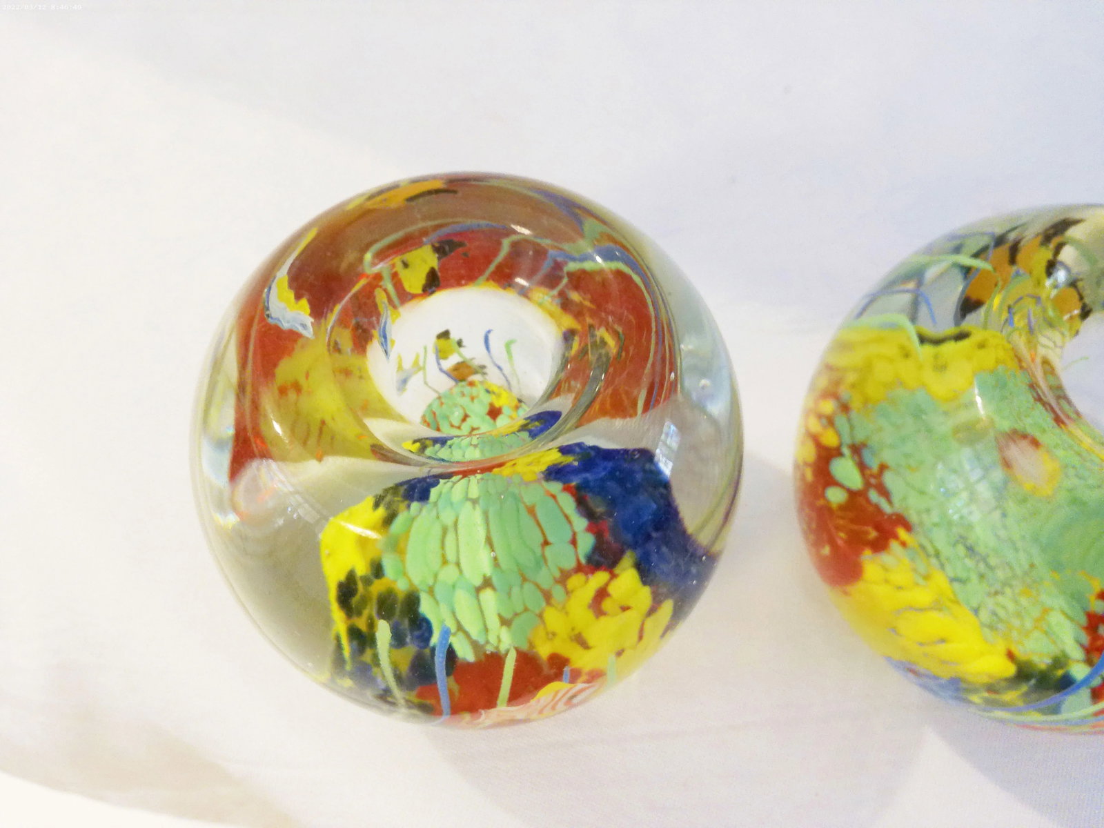 Vintage Murano Inspired Aquarium Candle Holders, a Pair - 6
