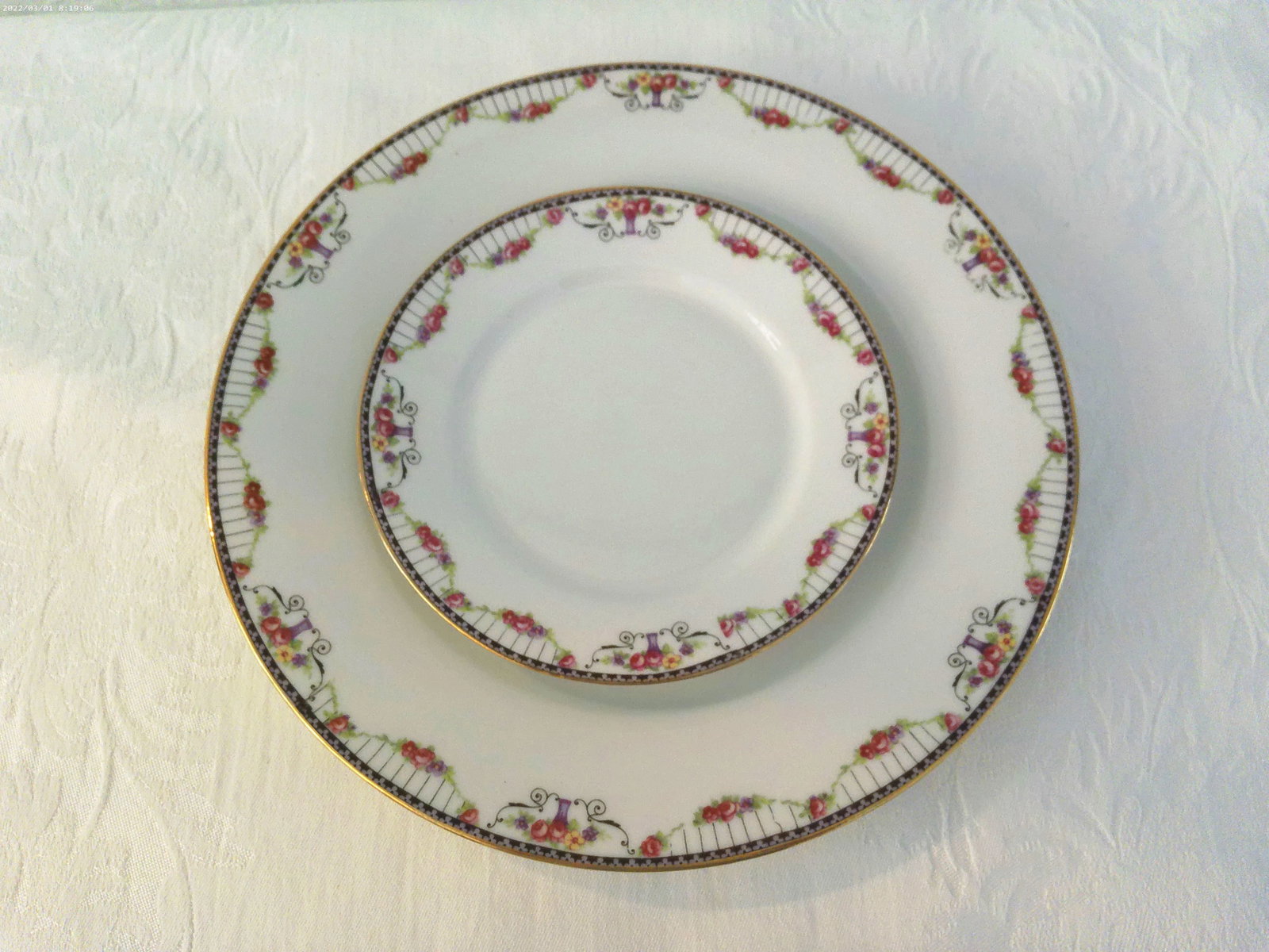 1950s Tk Thuny Czechoslovakia Floral Porcelain Dinnerware, 13 Pcs - 3