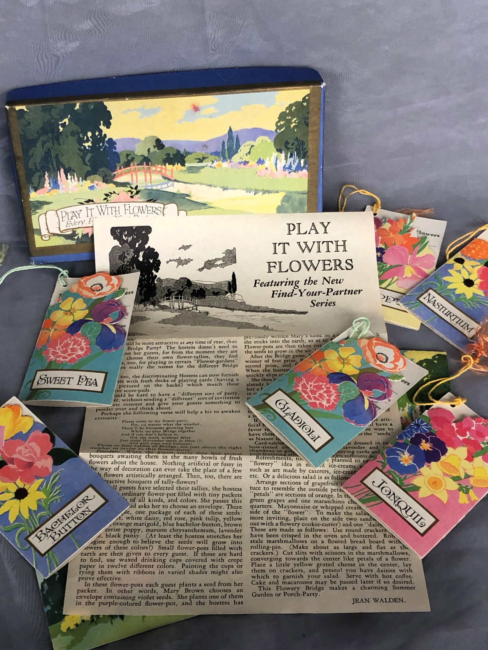 1920s Art Deco Bridge Game Tally Set - 7