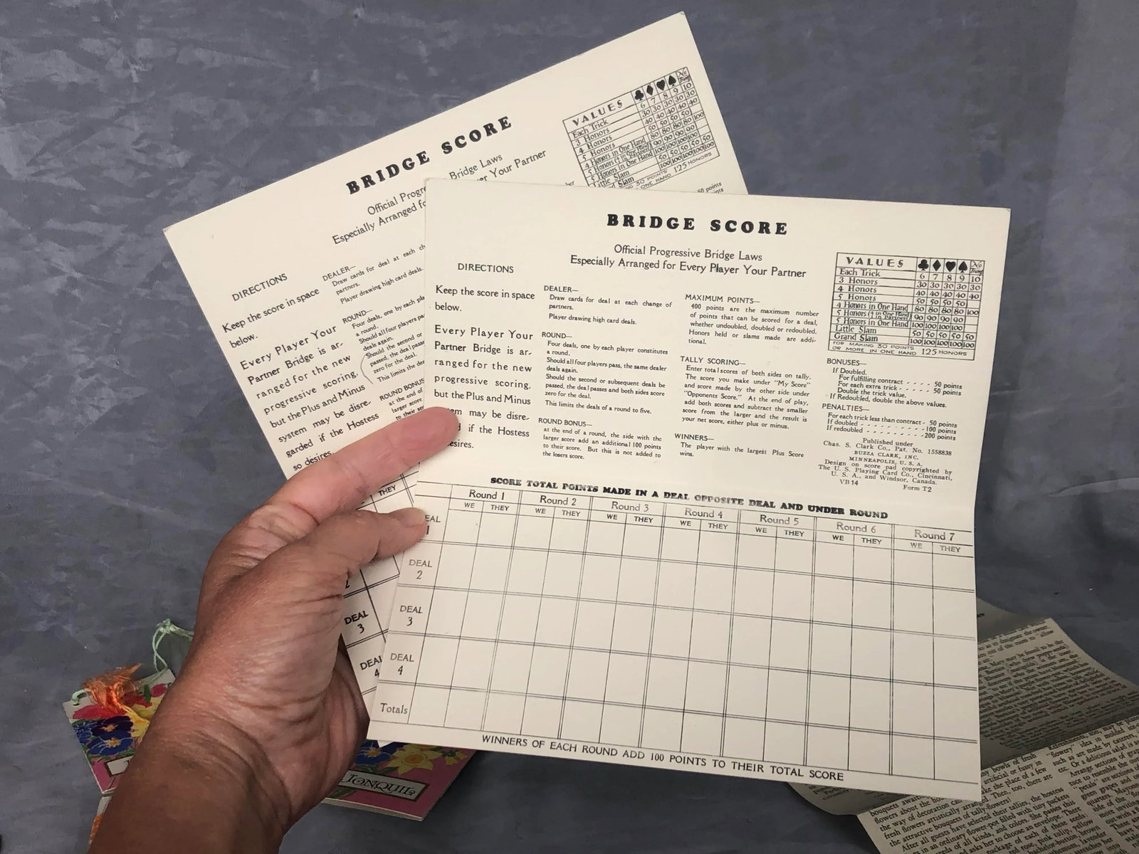 1920s Art Deco Bridge Game Tally Set - 8