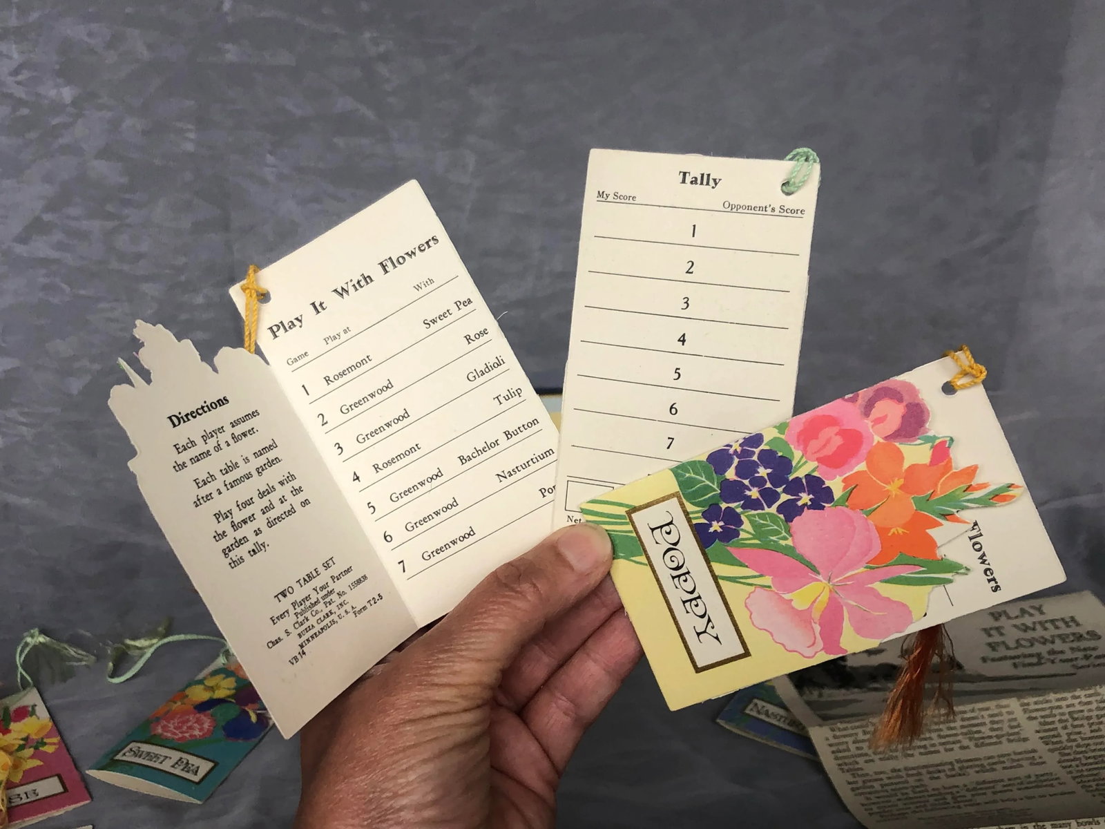 1920s Art Deco Bridge Game Tally Set - 9