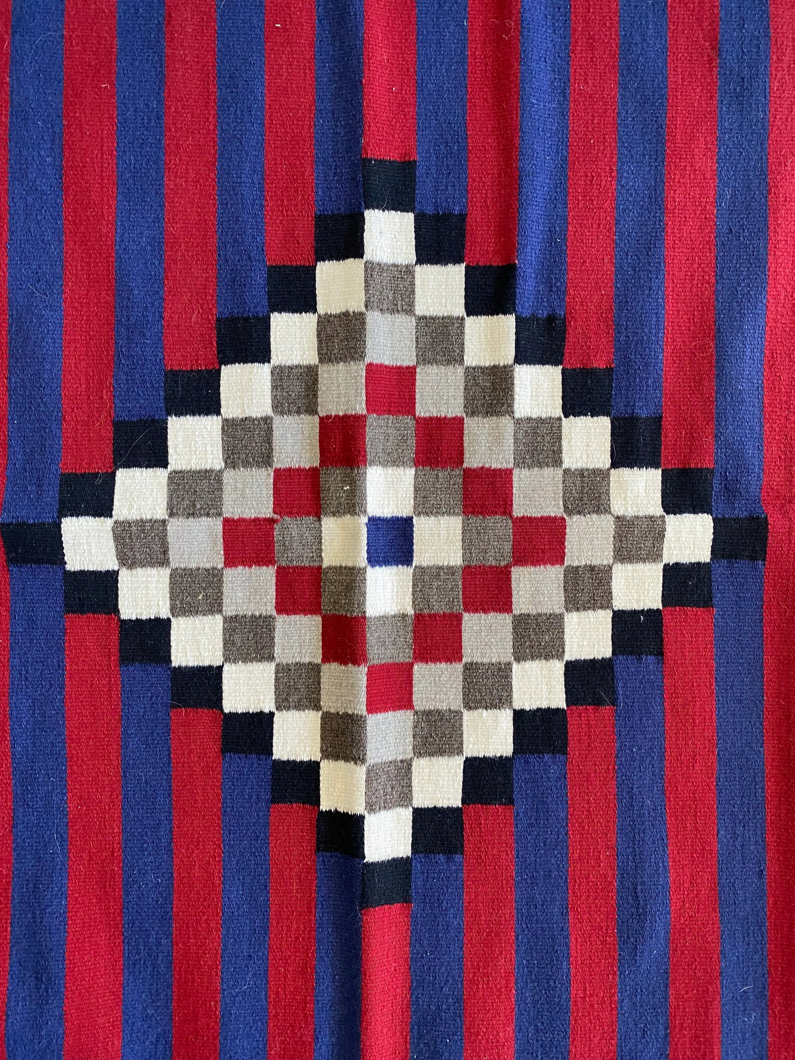 Vintage Hand Woven Wool Navajo Style Tapestry - 2