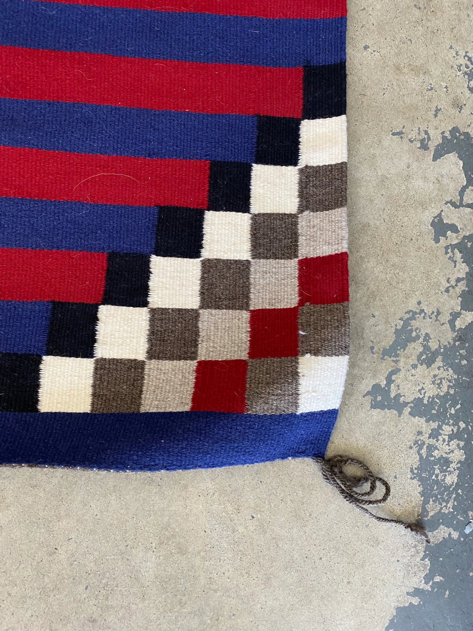 Vintage Hand Woven Wool Navajo Style Tapestry - 3