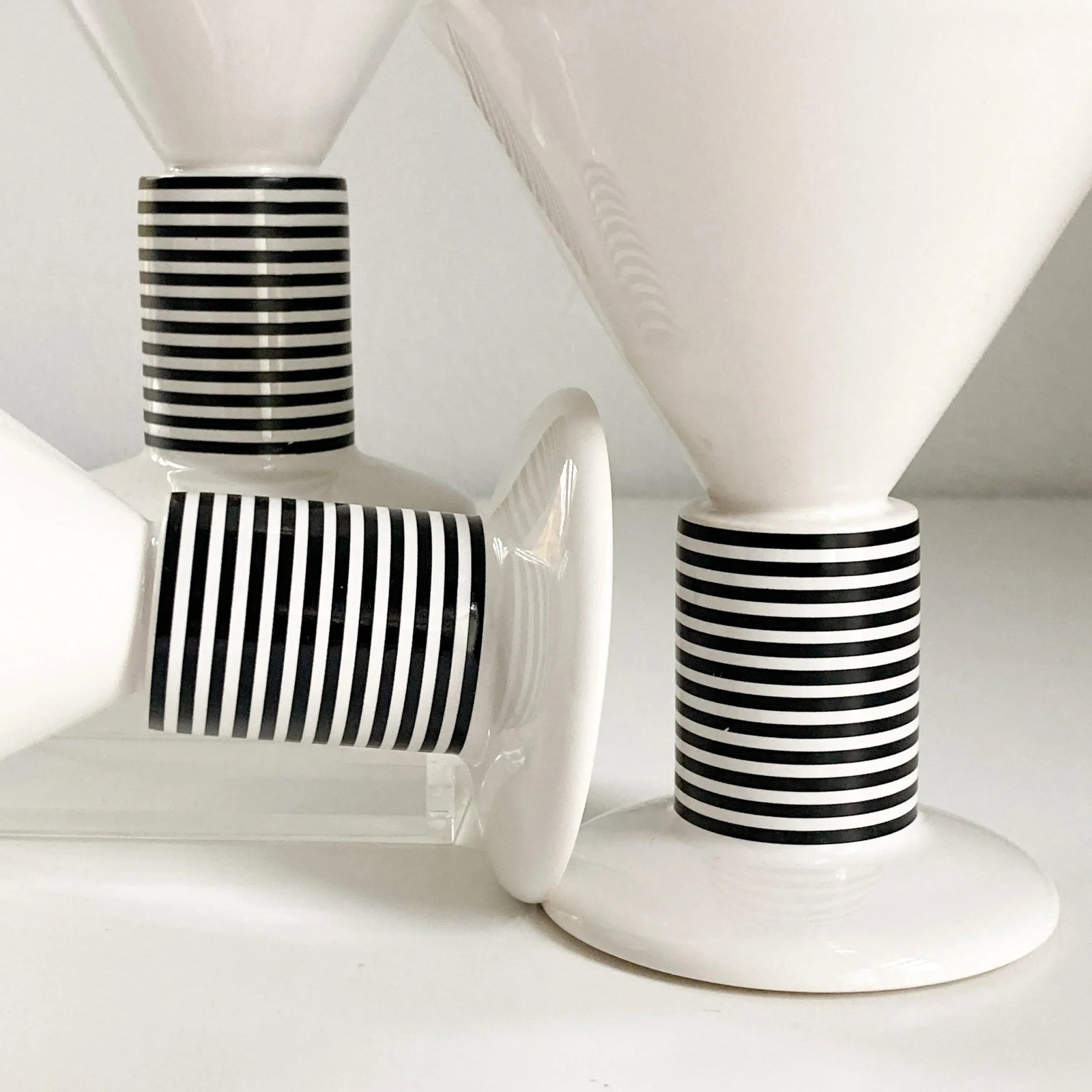 1980s Vienna Collection by Heide Warlamais Set of 5 Porcelain Barware Vessels - 5