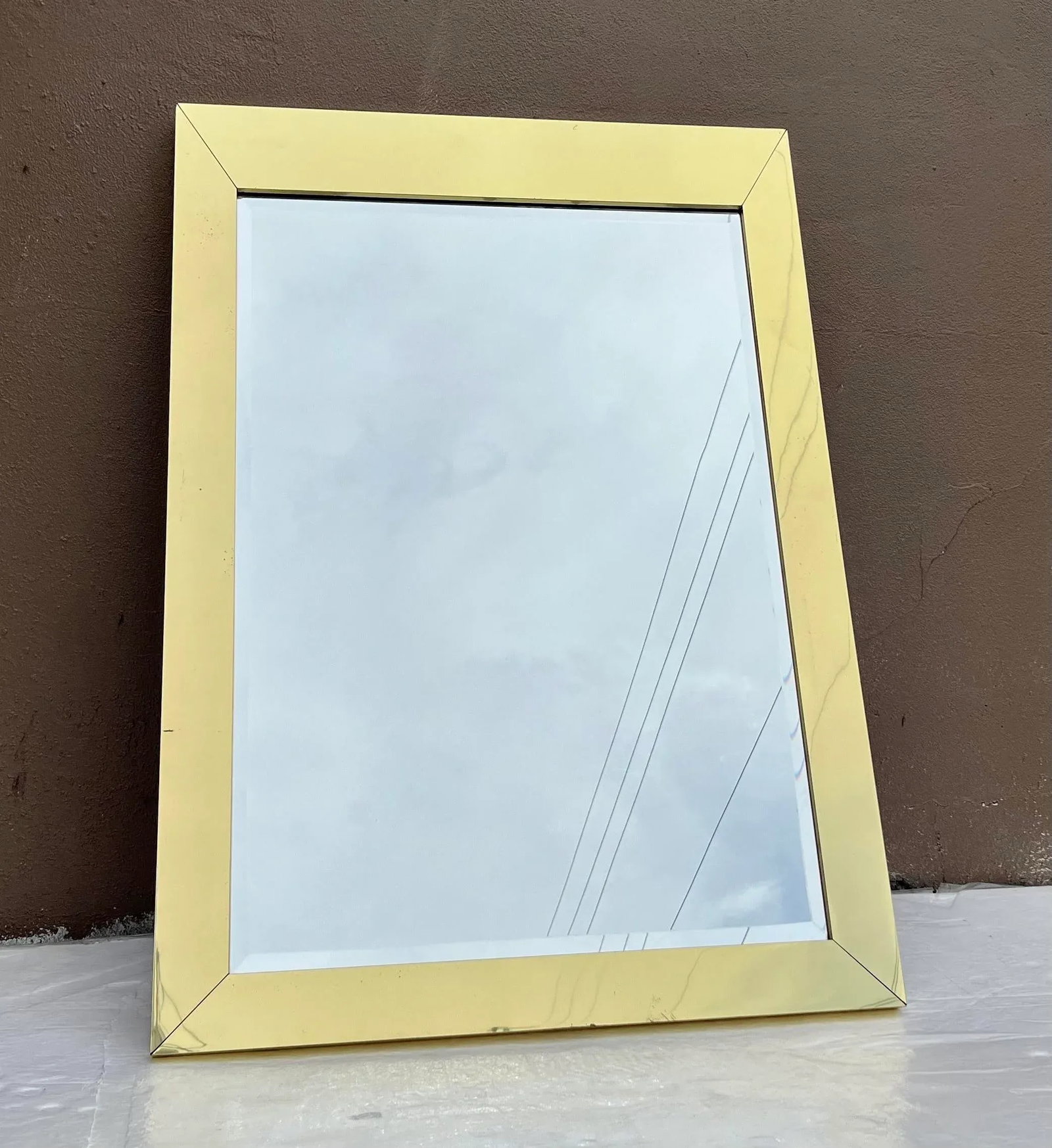 Curtis Jere Style Brass Wall Mirror - 2