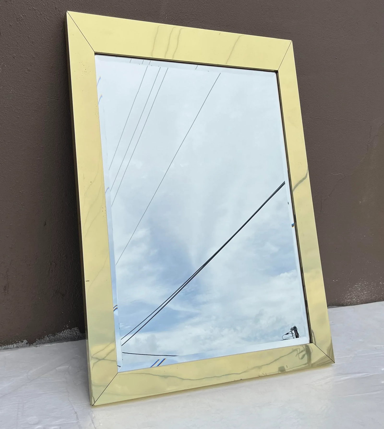 Curtis Jere Style Brass Wall Mirror - 3