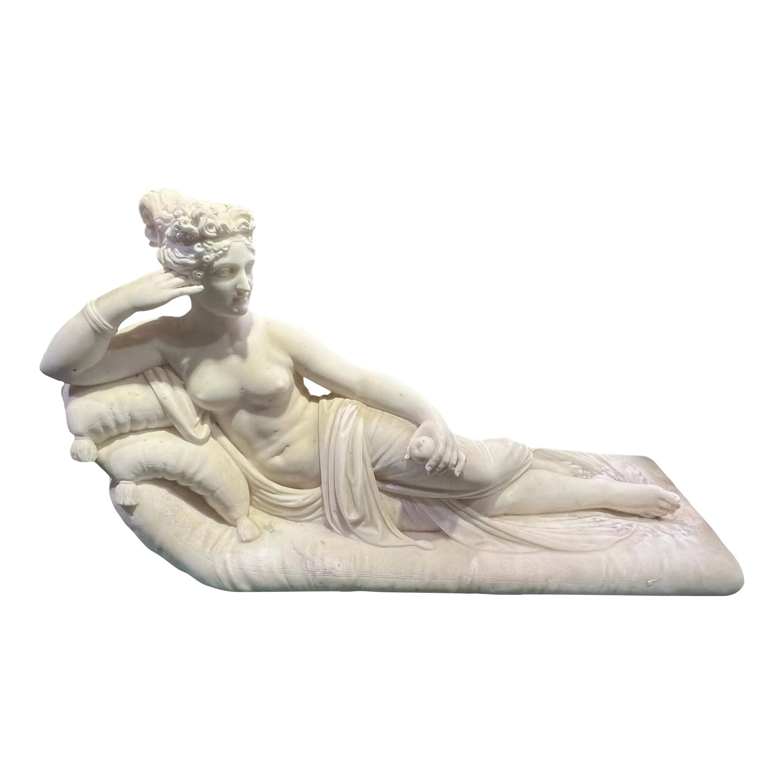 Pauline Bonaparte as Venus Victrix Marble Sculpture After Antonio Canova: Very finely carved 19 century Italian Marble Sculpture of Pauline Bonaparte / Borghese as Venus Victrix After Antonio Canova. Condition: Alterations: Unknown Imperfections: Some Imperfections