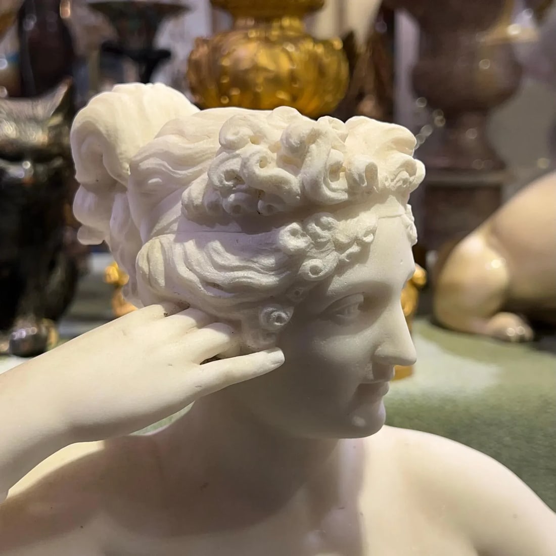 Pauline Bonaparte as Venus Victrix Marble Sculpture After Antonio Canova - 6