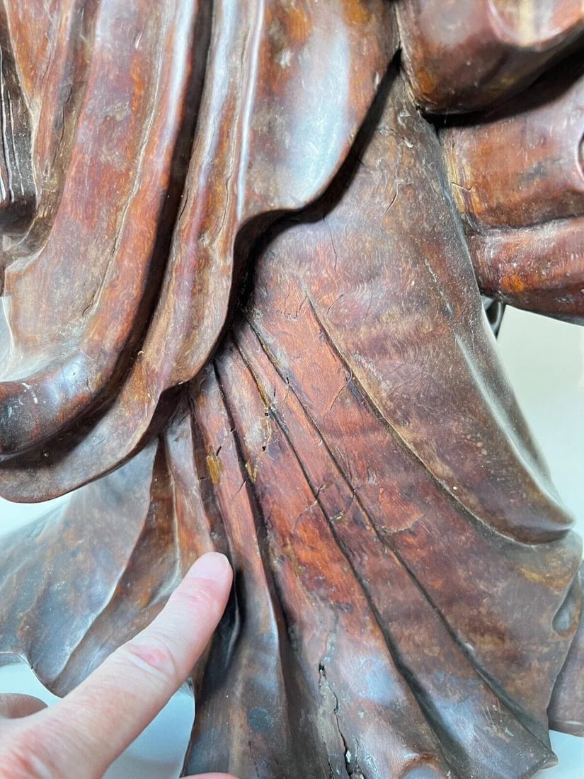 Chinese Rosewood Sculpture of Daoist Deity - 10