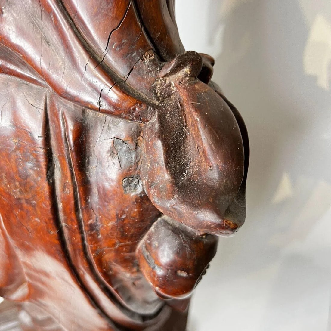 Chinese Rosewood Sculpture of Daoist Deity - 11
