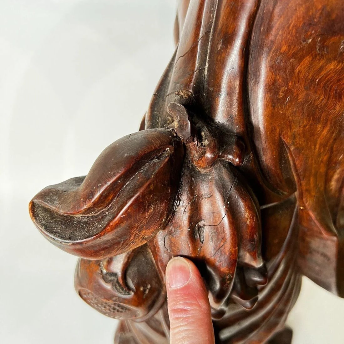 Chinese Rosewood Sculpture of Daoist Deity - 12