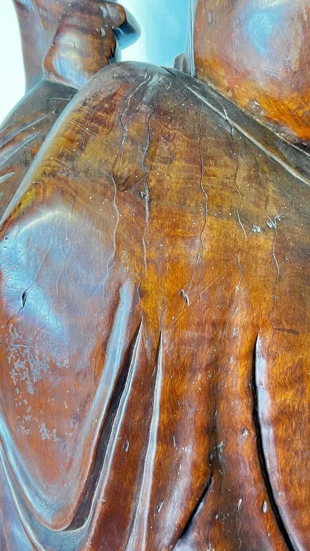 Chinese Rosewood Sculpture of Daoist Deity - 2