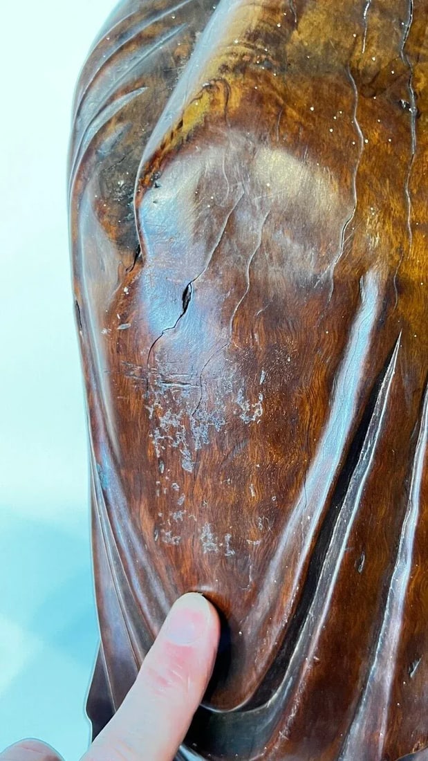 Chinese Rosewood Sculpture of Daoist Deity - 3