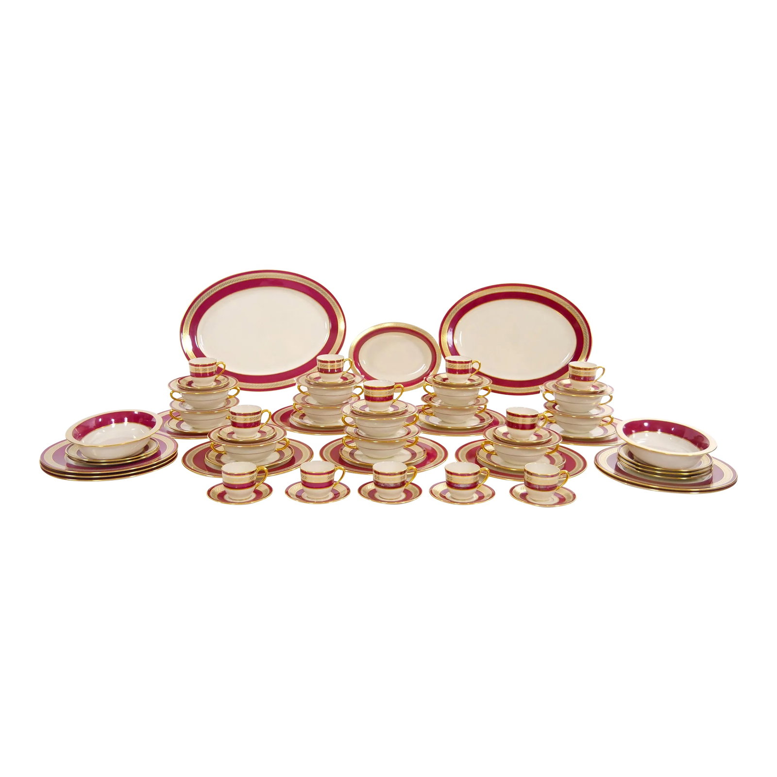 American Porcelain/Gilt Braid Decorated by Lenox for j.e Caldwell Dinner Set (1 of 12)