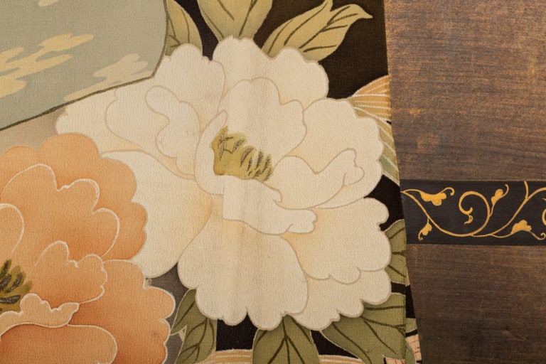 1920s Vintage Japanese Two Panel Kimono Screen - 6