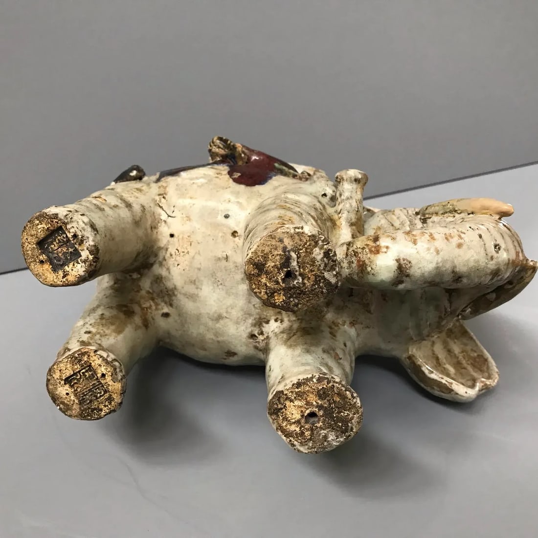Early 1900s Antique Shiwan Lohan on an Elephant - 10